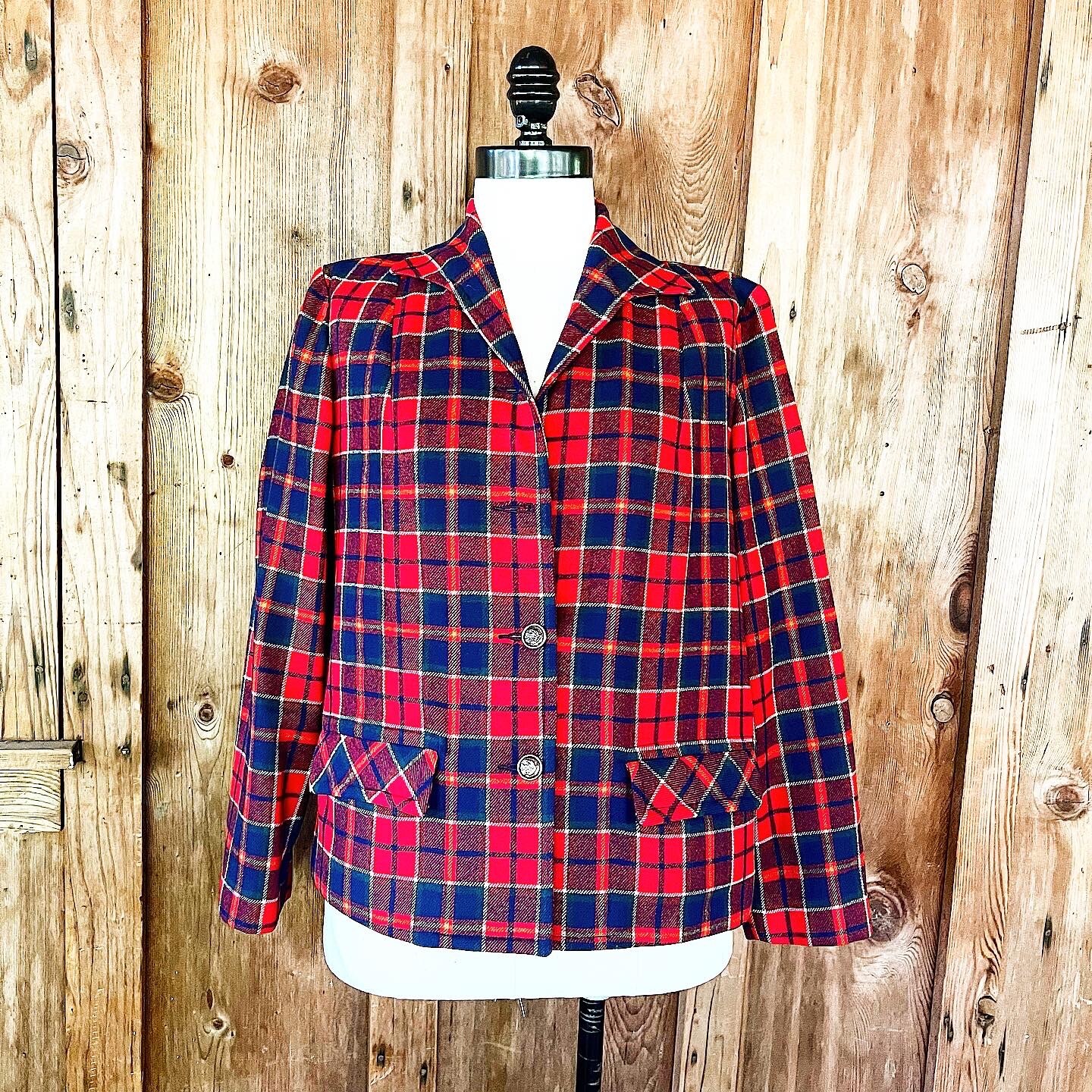 RARE PENDLETON SET 60’s 60s Vintage Red Plaid Wool 49er Jacket Pleated Skirt M L
