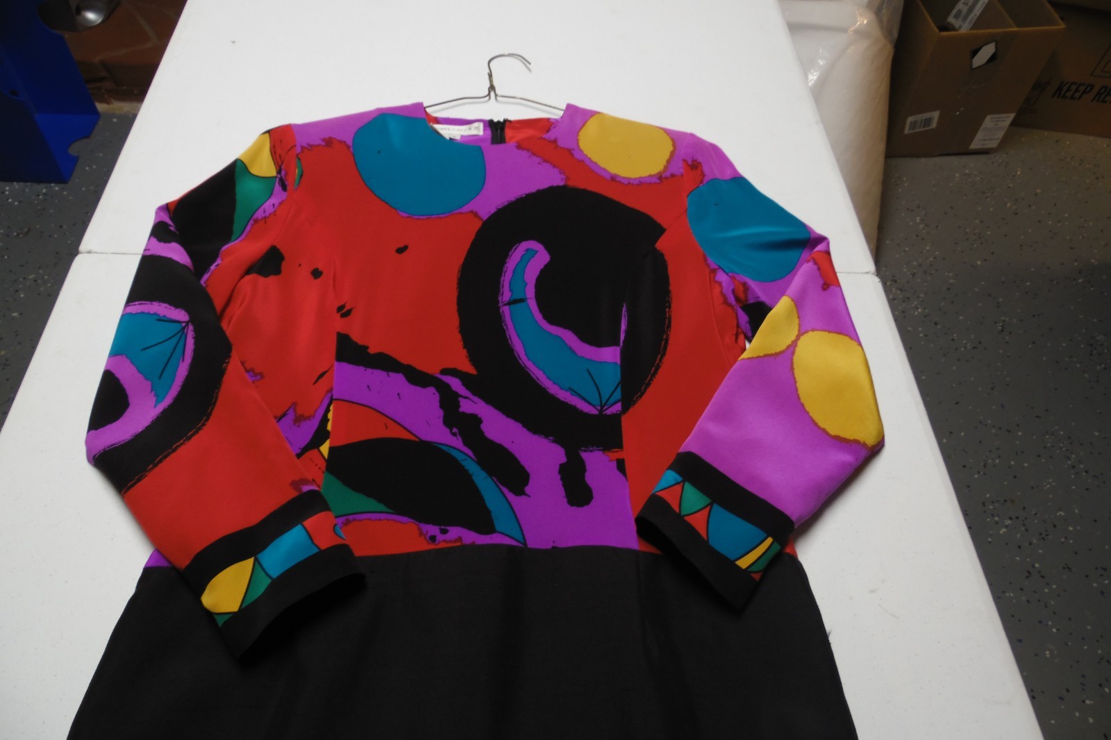Vintage Crimmins For UmI Collections SZ 8 Mod Dress 80’s Hong Kong Art