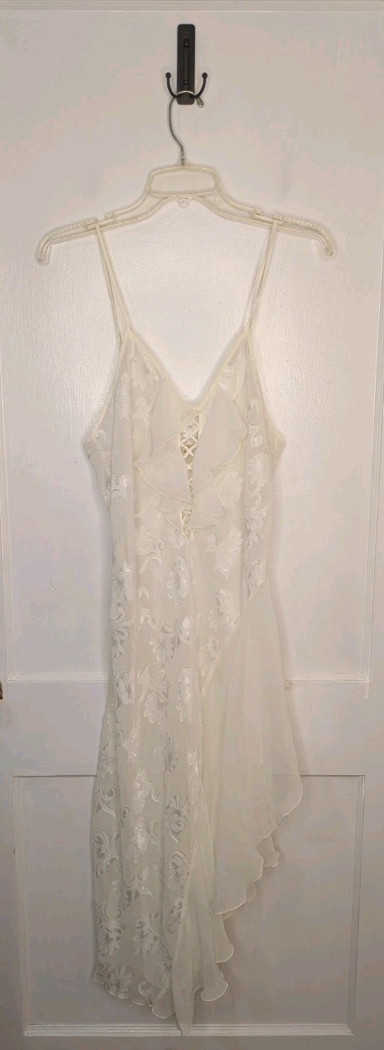 Vtg Victoria’s Secret Gold Label Slip Dress Nightgown Ivory Satin Bridal Medium