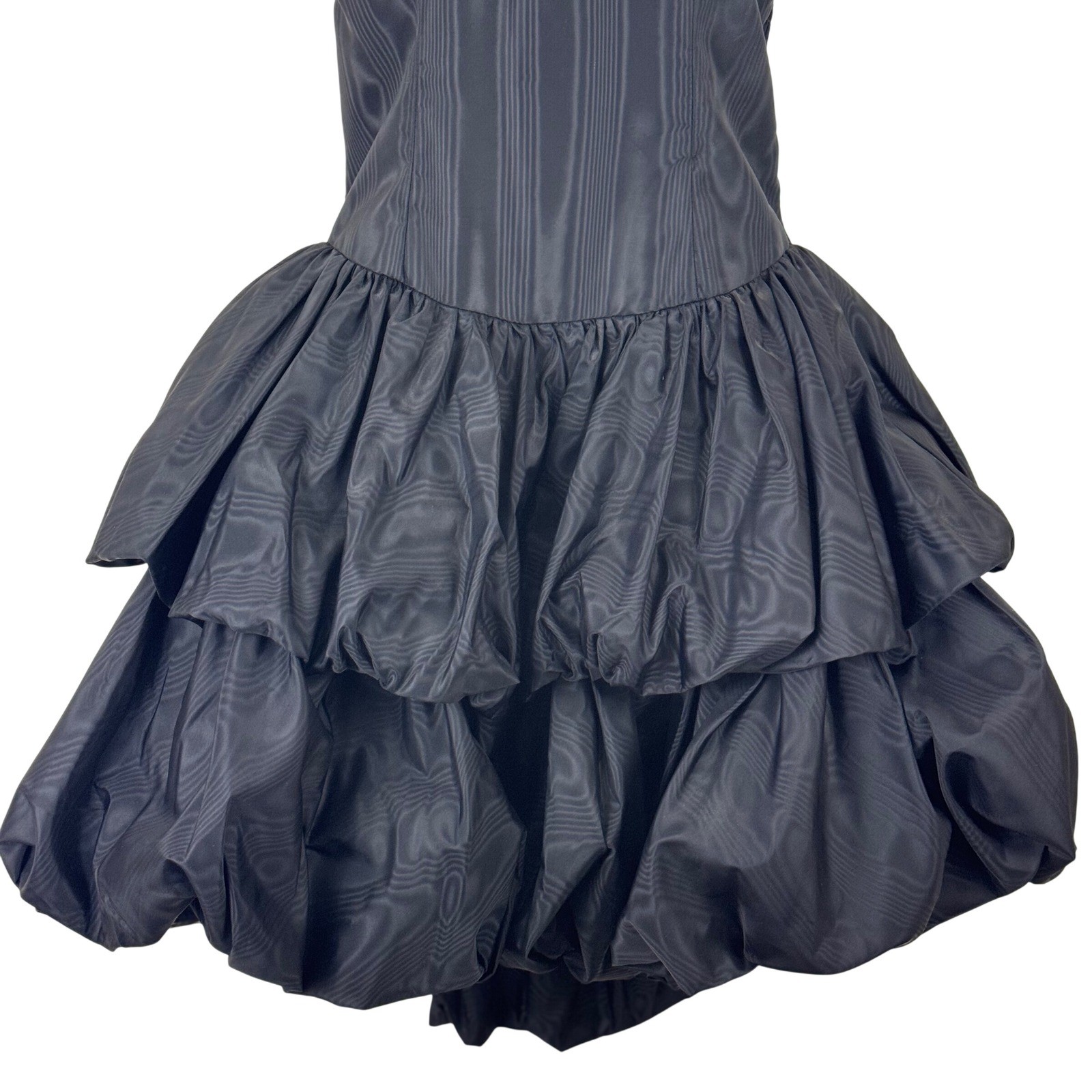 Vintage 80s Black Halter Bubble Skirt Mini Dress Prom Party Statement Cocktail