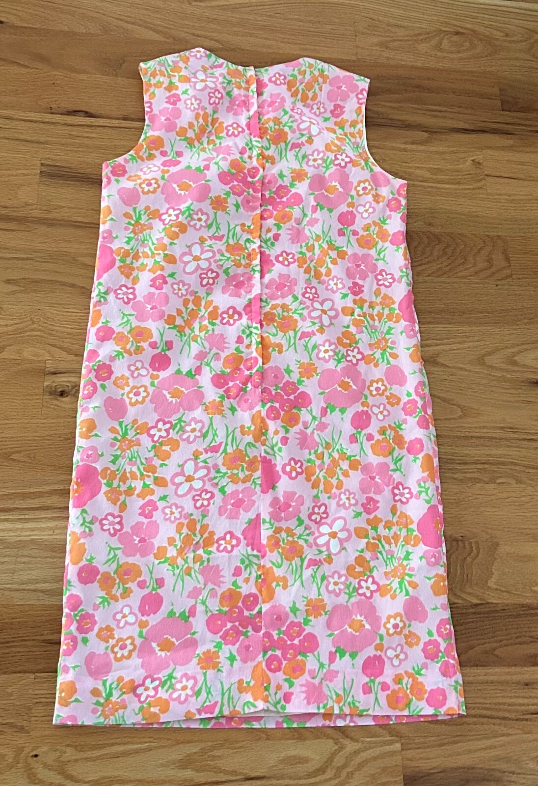 Vintage Women’s Shift Dress Fritzi of California Preppy Pink Floral Medium