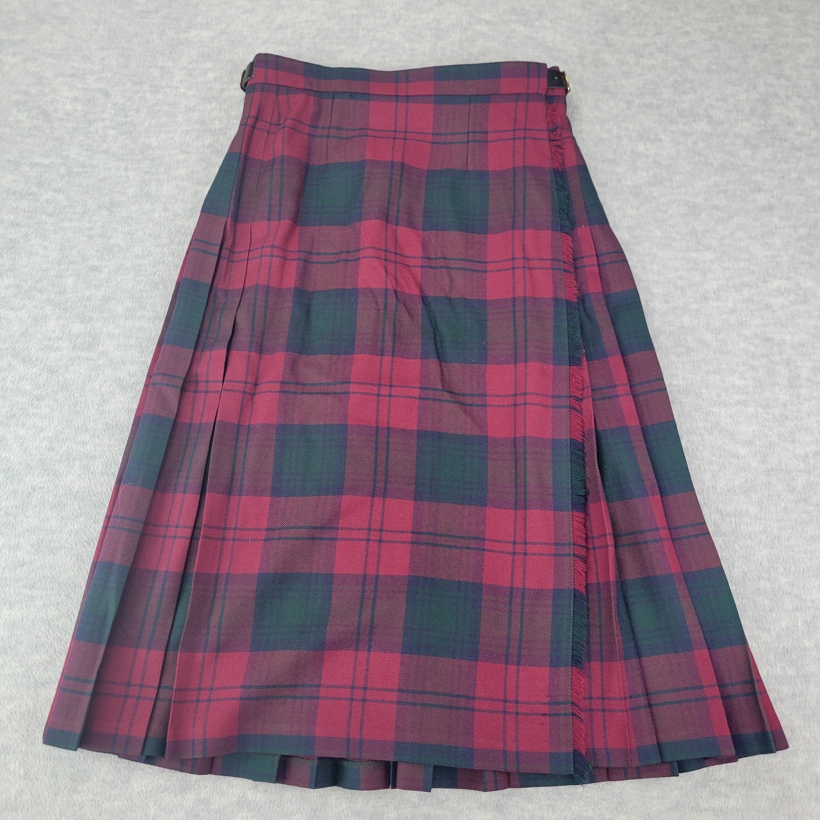 Vtg Tweeds & Tartans by Border Kilts Scotland Plaid Kilt Wrap Pure Wool US 12