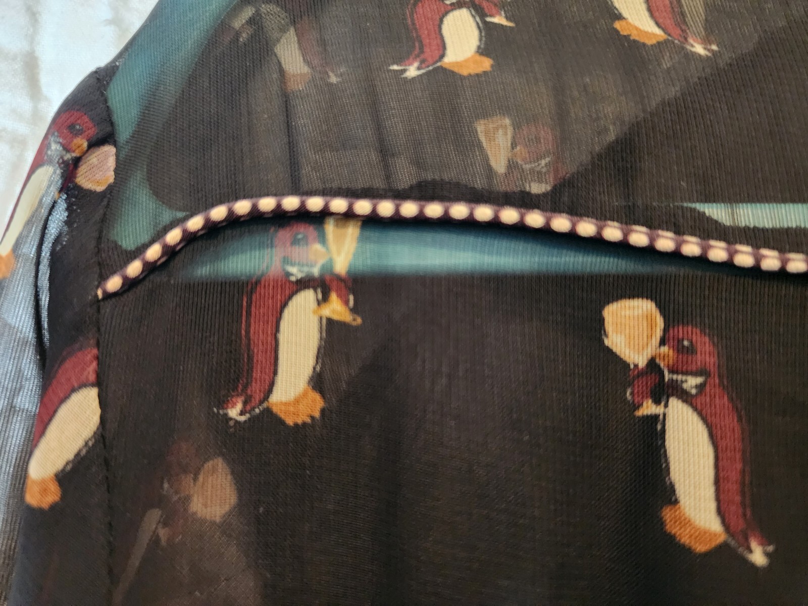 RARE Coach Neck Tie Dress Penguin holding champagne glass Rare print SZ 10.