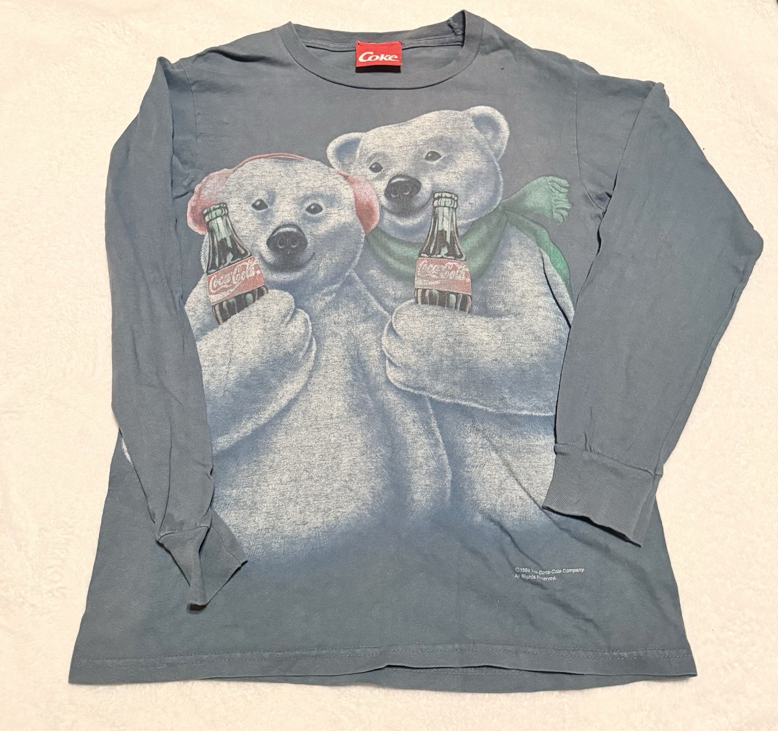 Coca-Cola Polar Bears Long Sleeve Women’s Size Medium Shirt