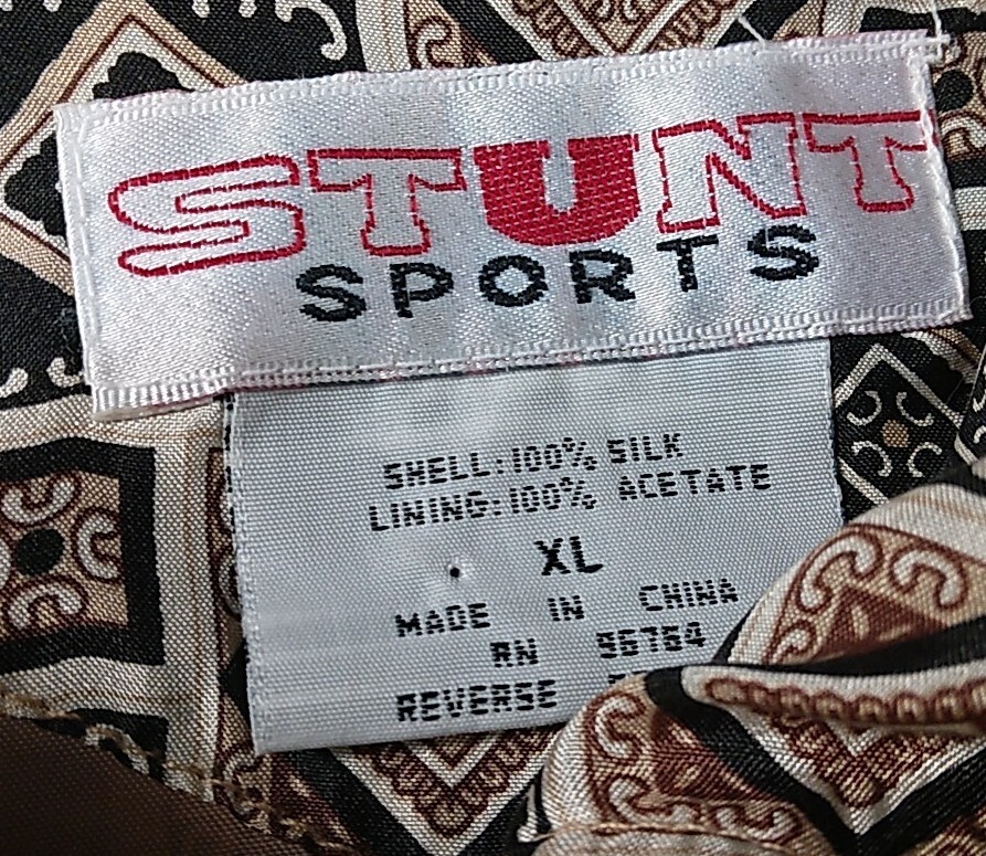 Stunt Sports Zippered Button Womens Windbreaker Geometric Silk Lightweight Sz XL