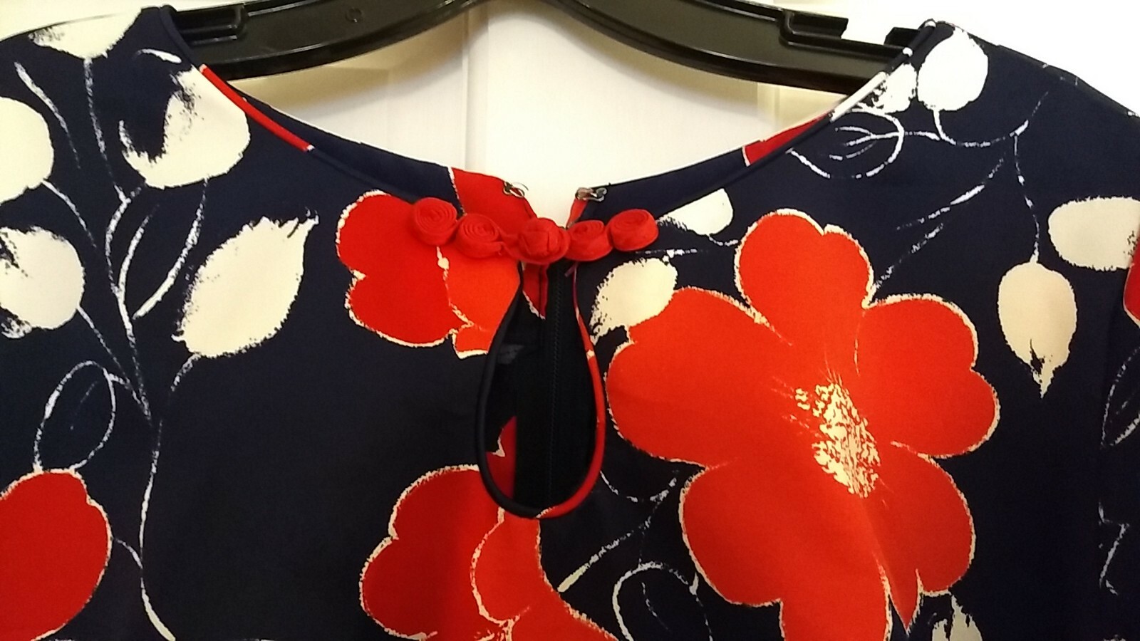 Vintage McInerny Hawaii Blue Red White floral Full Length Women’s Dress 10/12