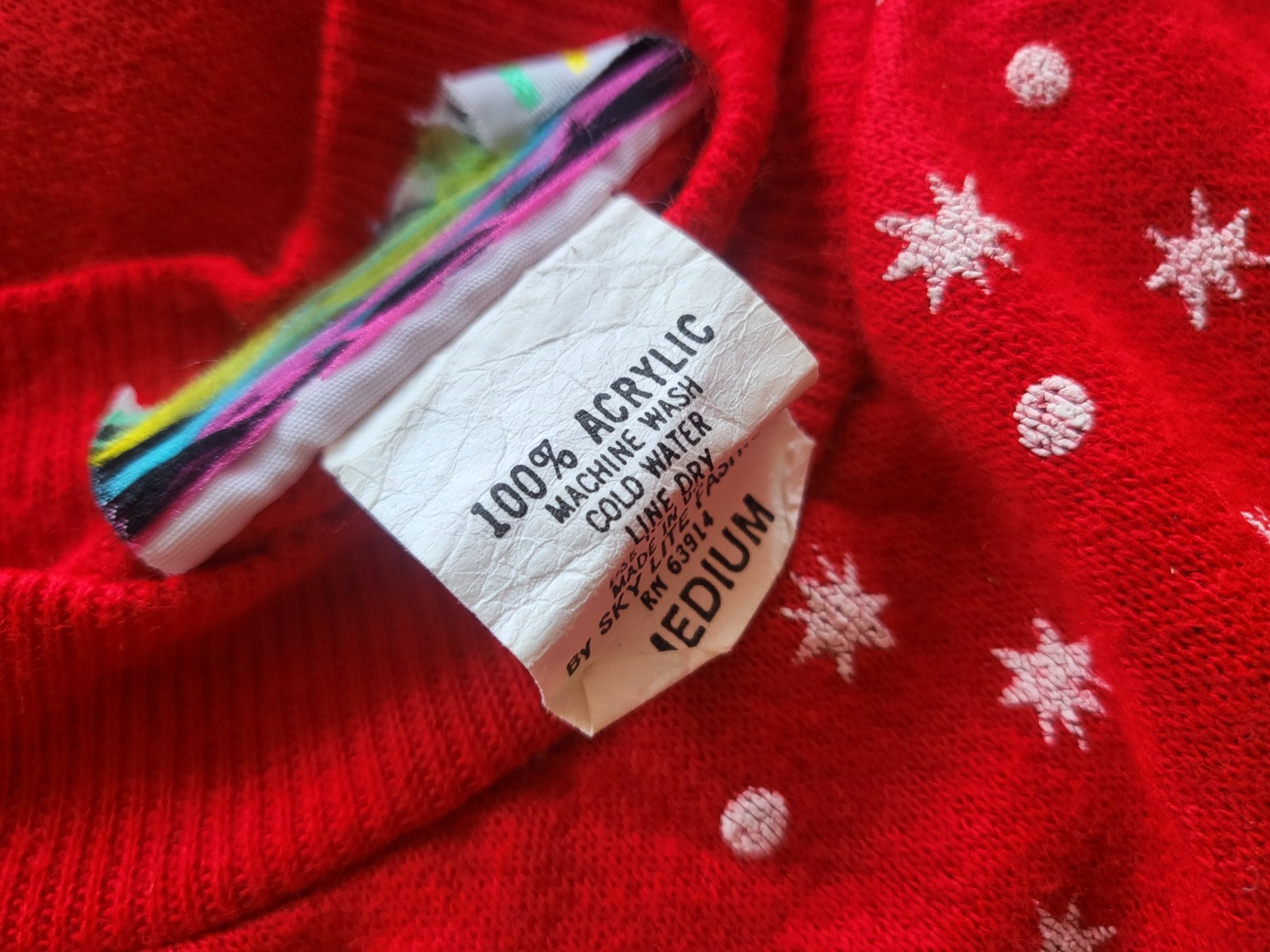 vintage sky lite 80s red teddy bear christmas crewneck sweater M