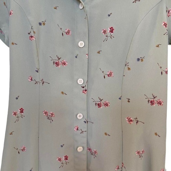 90’s vintage OLD NAVY PASTEL MINT GREEN FLORAL MAXI DRESS 4 SMALL