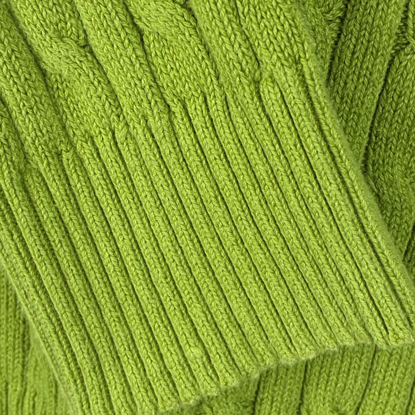 Vintage St. John’s Bay Green Cable Knit Crewneck Sweater Cotton Blend Size L