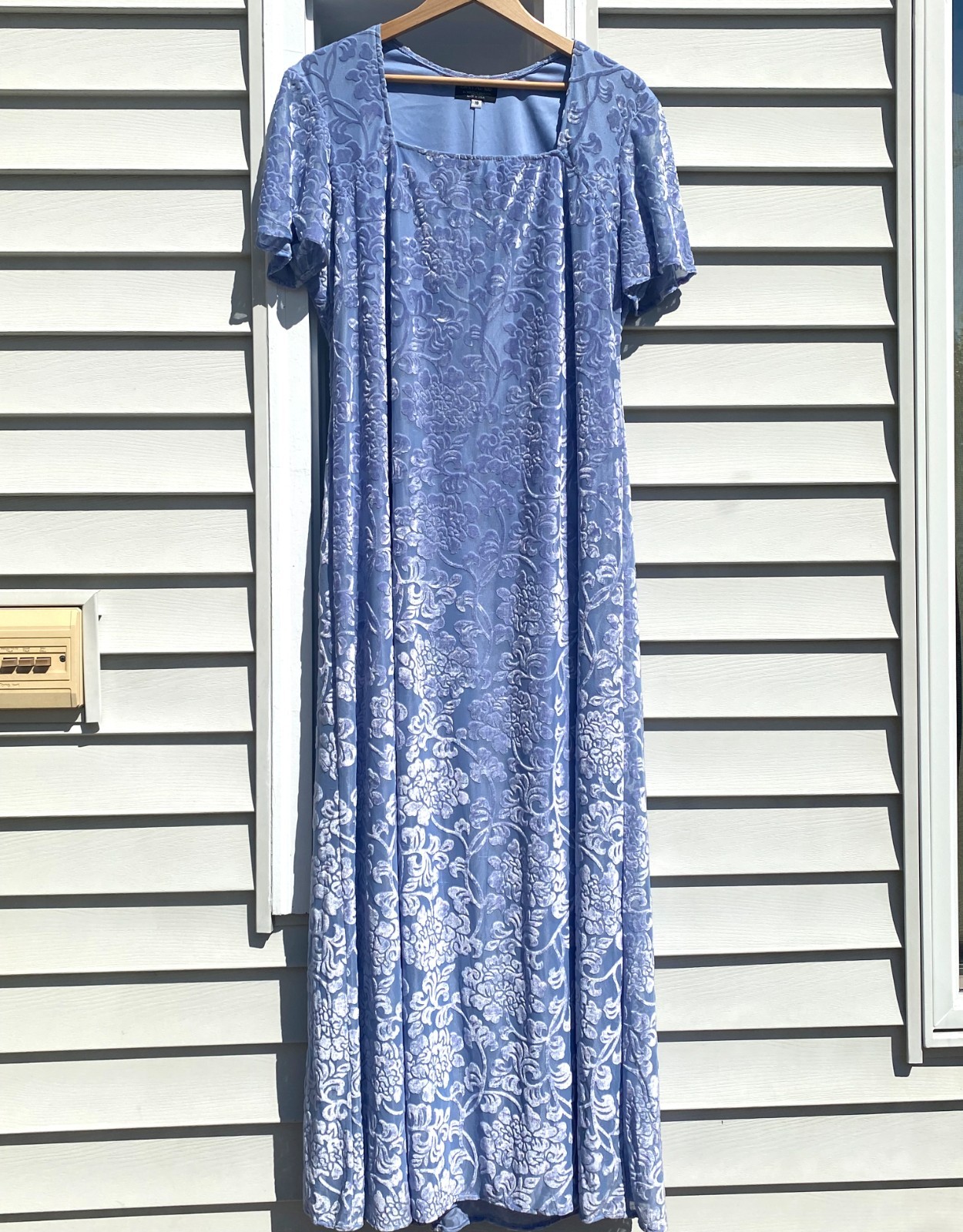 Onyx Nite Wendye Chaitin Purple Blue Velvet Dress Long Nightgown Size 18 Large