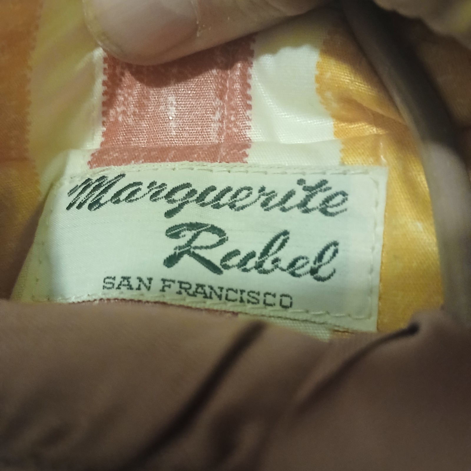 Vintage Marguerite Rubel Medium Women’s Jacket Fruit Stripe Quilt 20″ w 27″ L