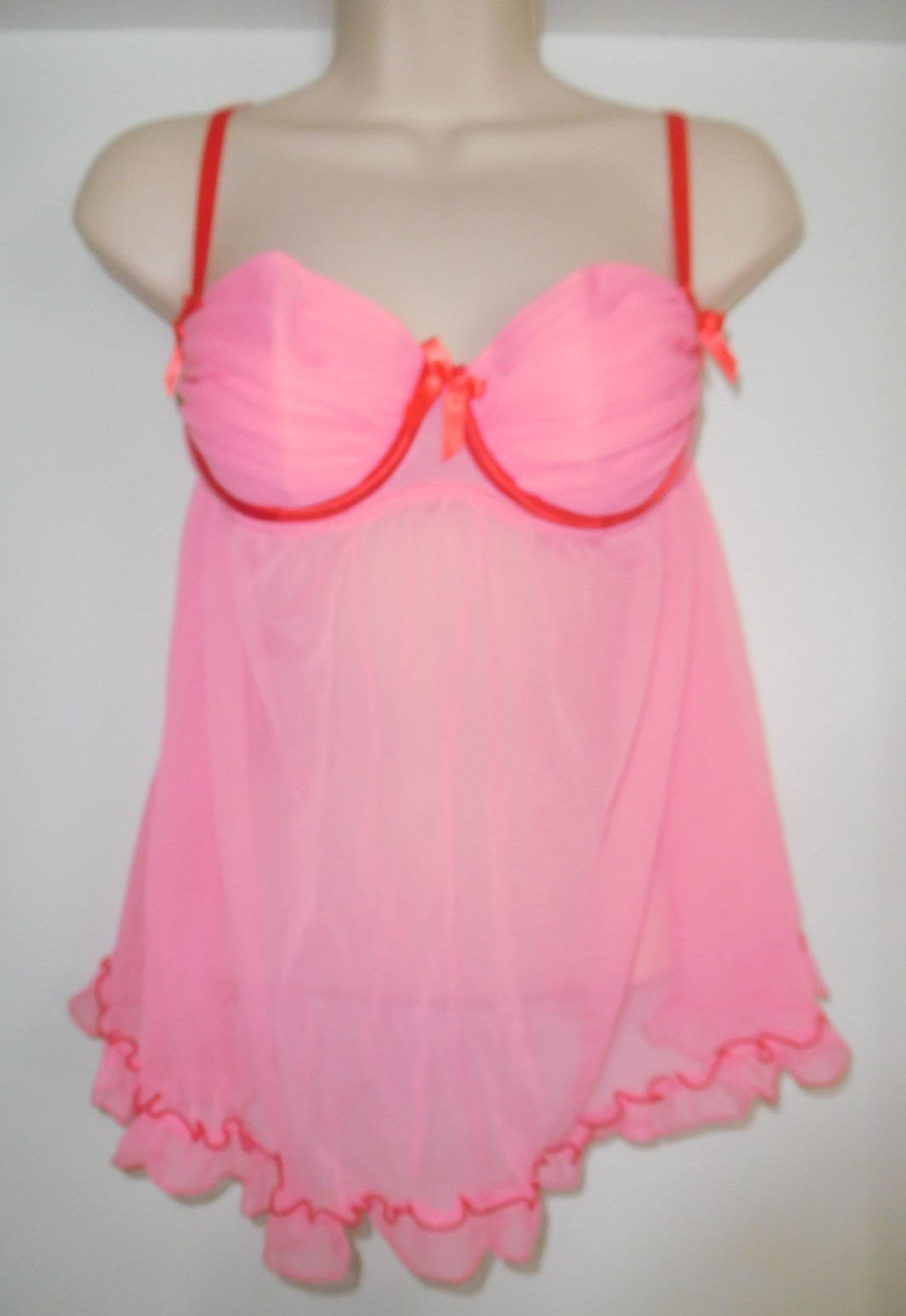 NWT! Vintage Victoria’s Secret Sexy Little Things Babydoll Lingerie 34C Pink