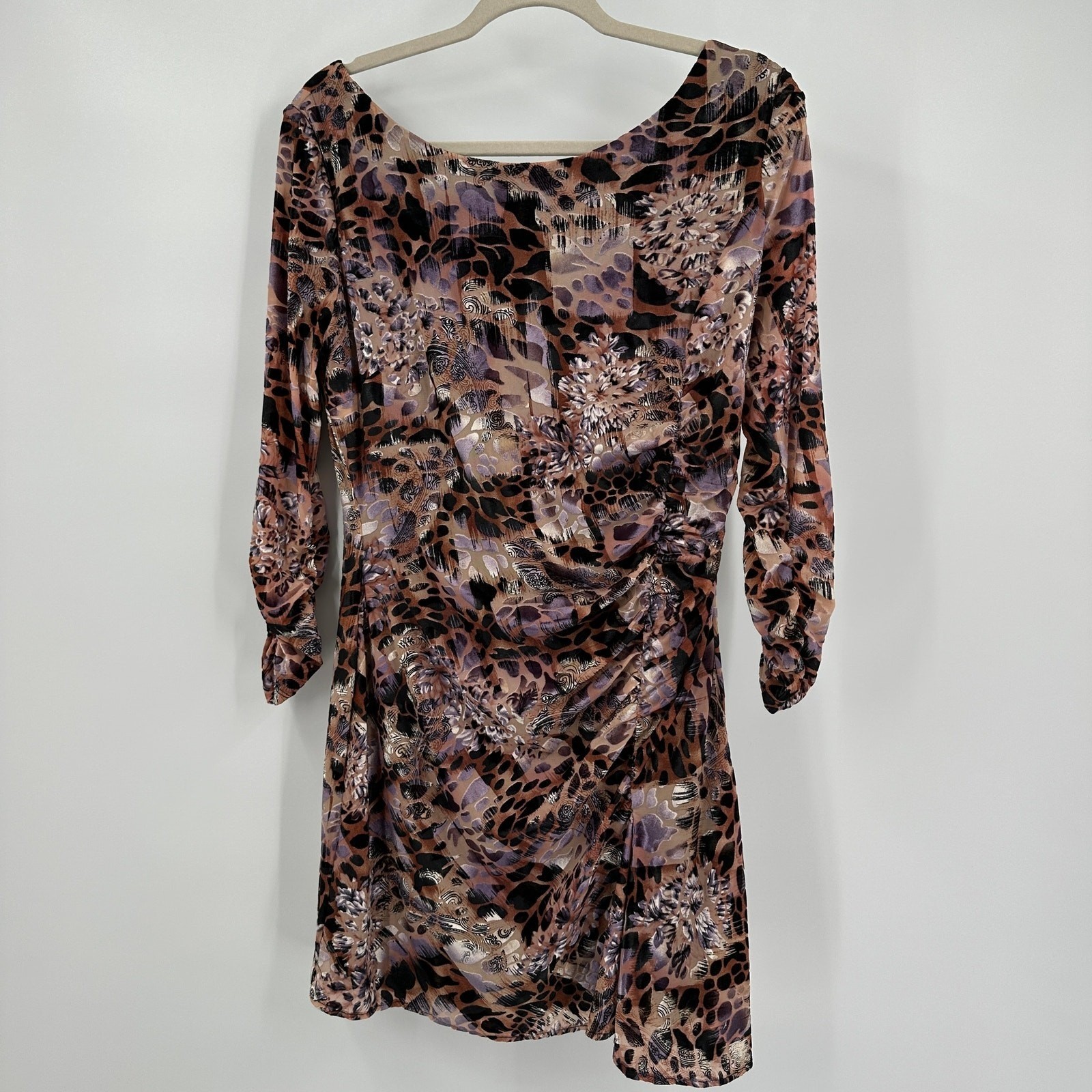 Alberto Makali Womens Burnout Velvet Size L Animal Print Maximalist Eclectic
