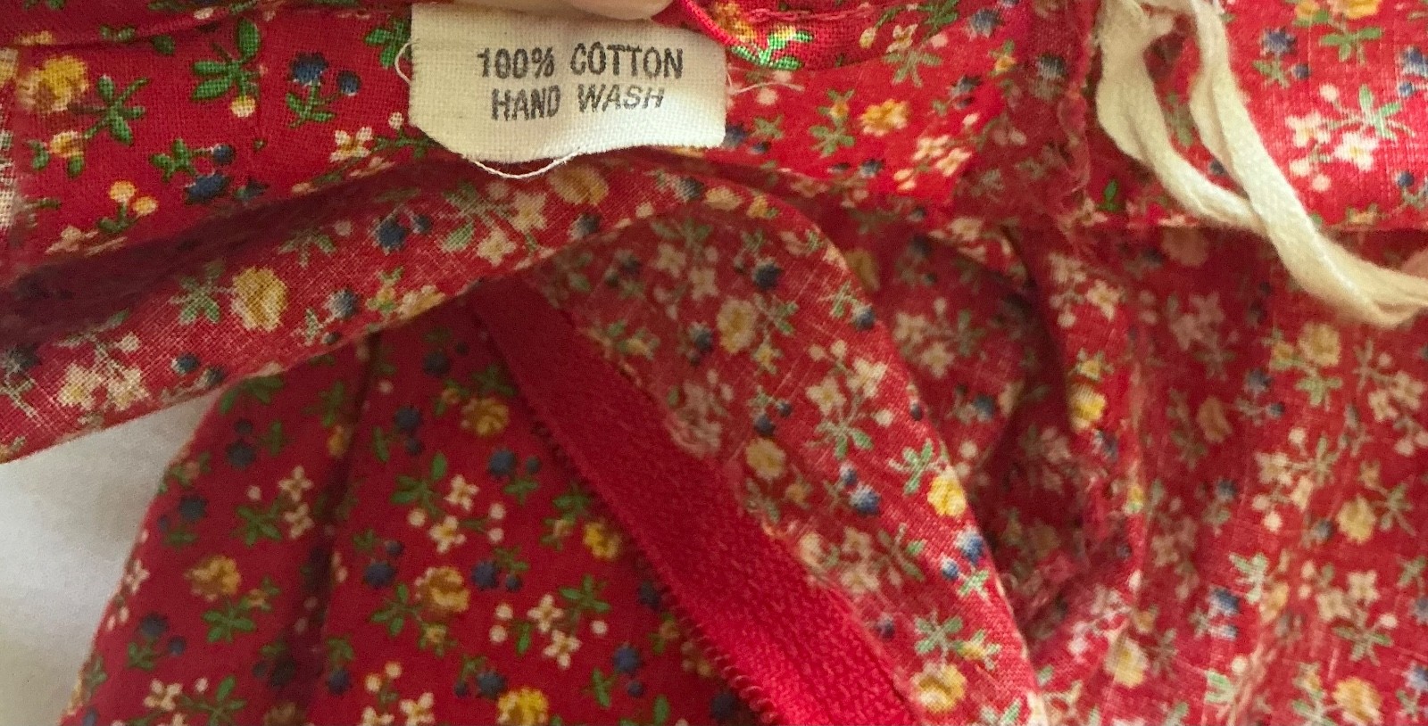 Vtg 70s Belle France Jane Schaffhausen Prairie Maxi Skirt Red Floral Calico 12