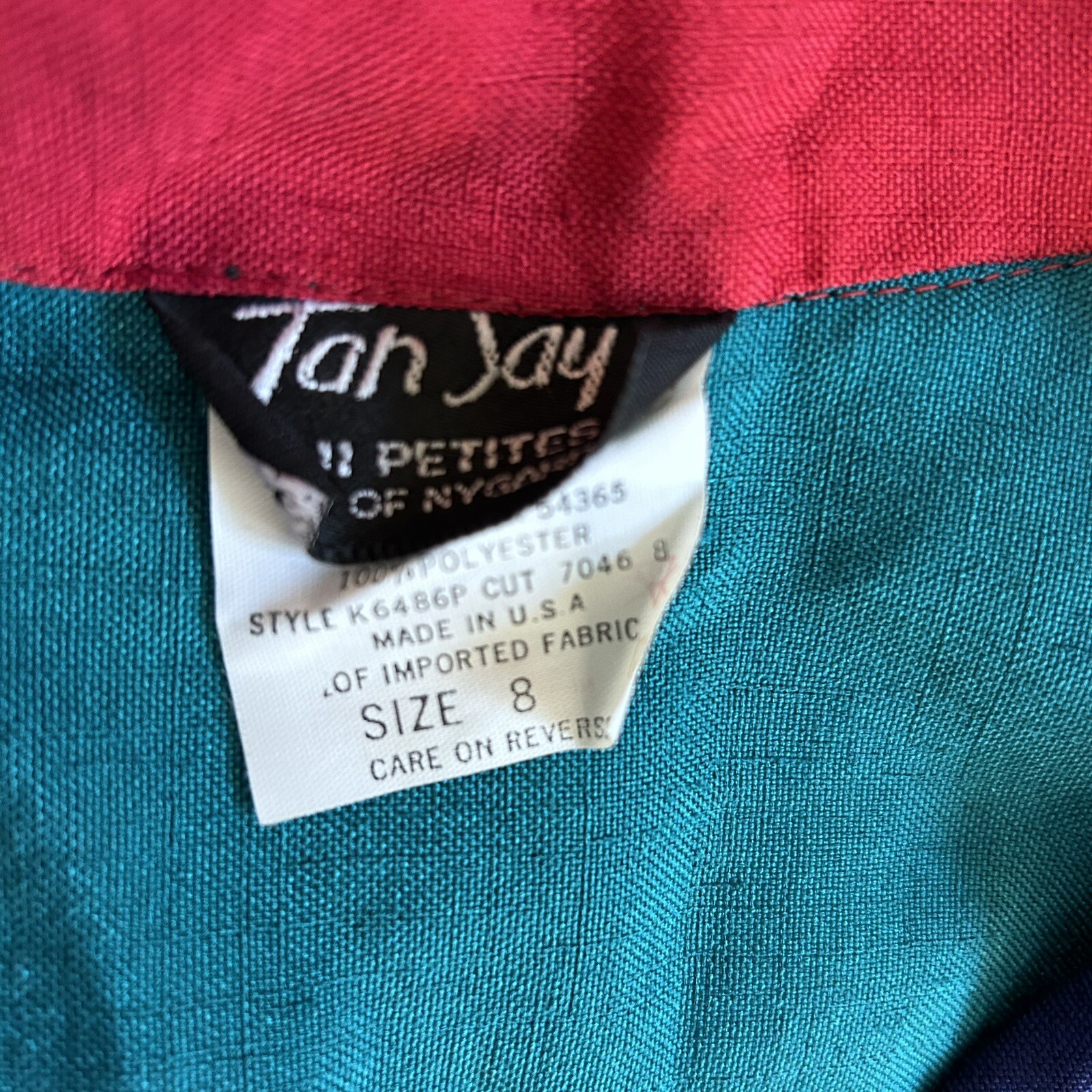 Vintage 80’s Tan Jay Oui Petites Div Of NYGARD Jacket Colorblocked Polyester Sz8