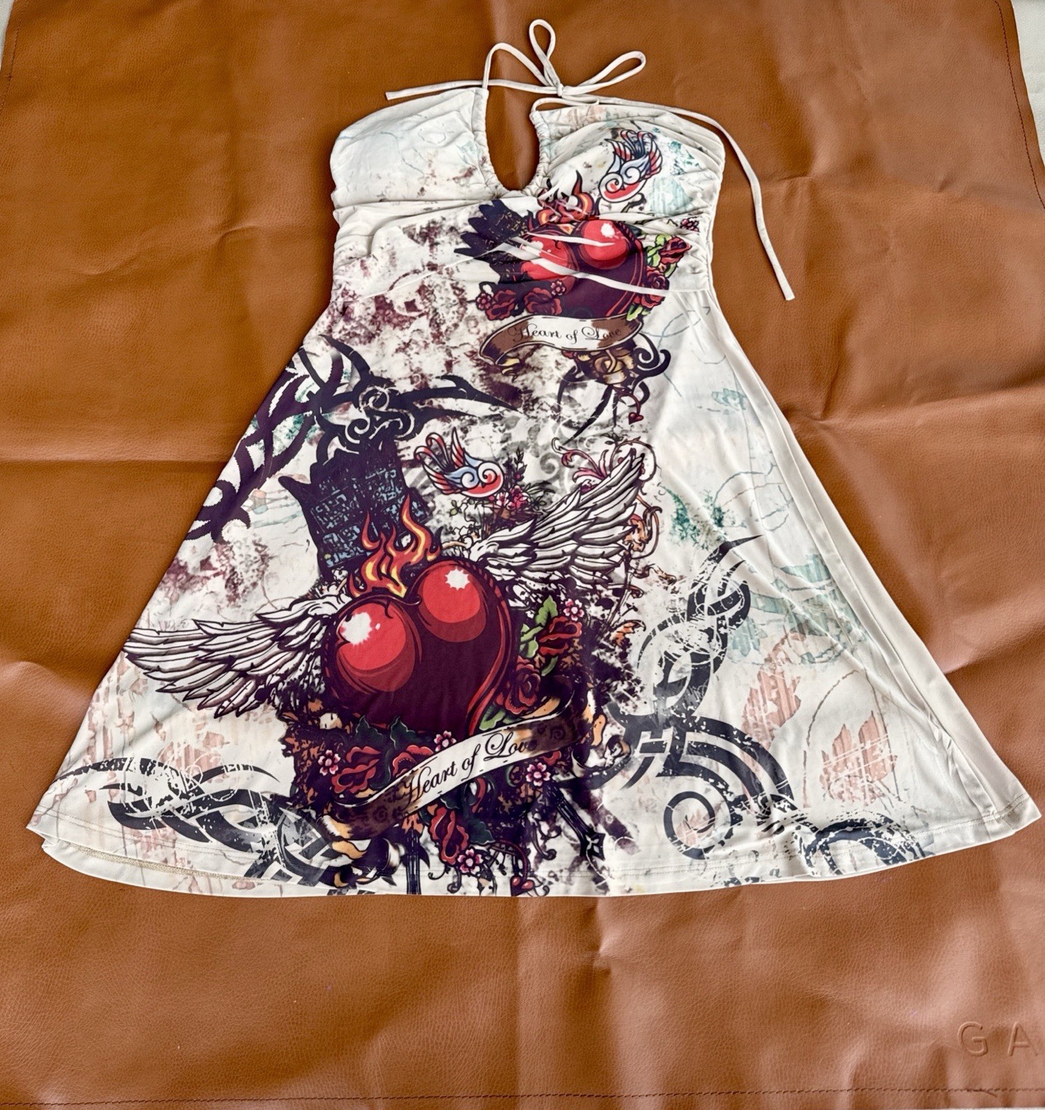 Vtg Y2K HeartOfLove Dress,SzM,1990’s EdHardy Look 90’s,1990’s,StrangerThings Era