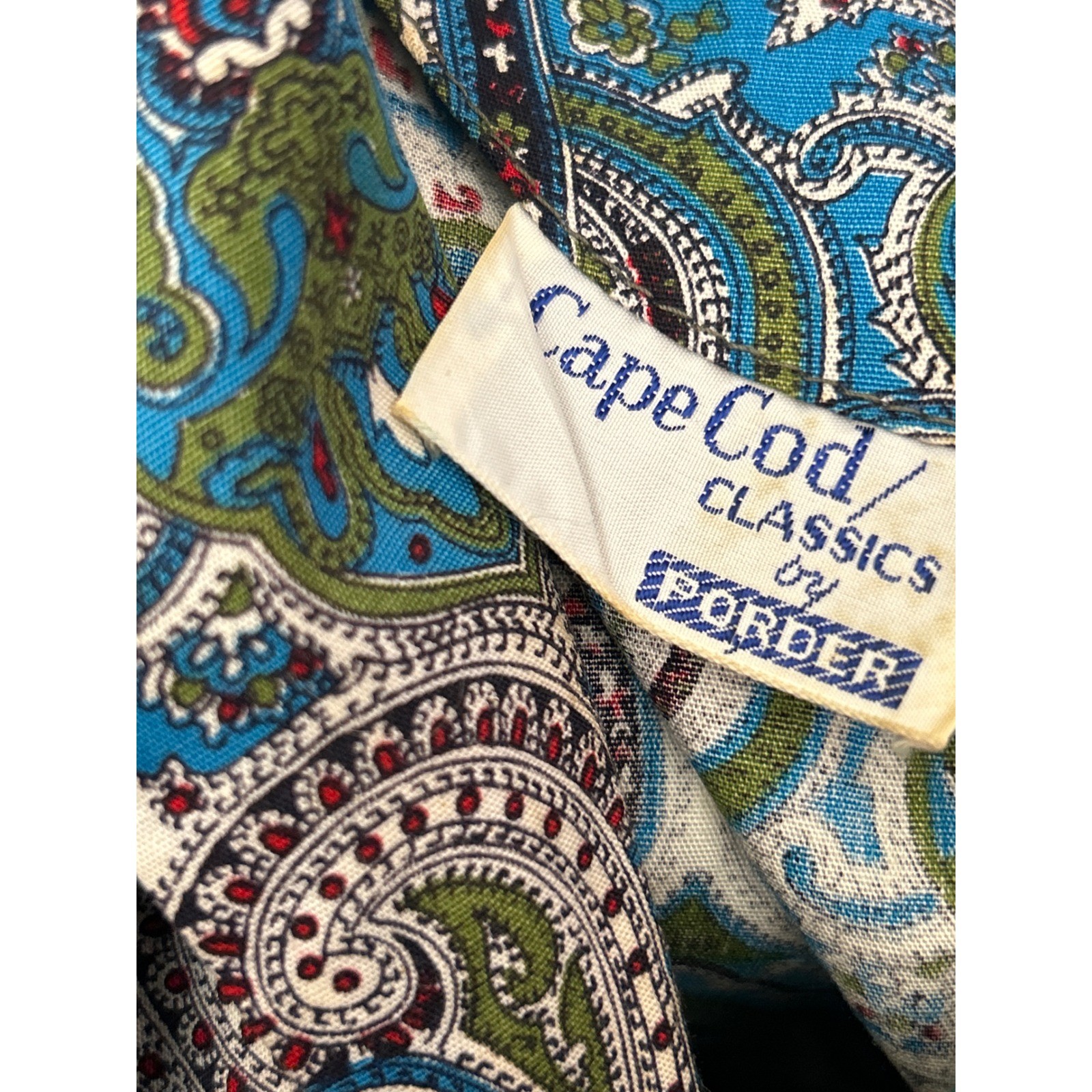Vintage 70s Cape Cod Classics Button Up Shirt Paisley Boho Retro Preppy C;assic