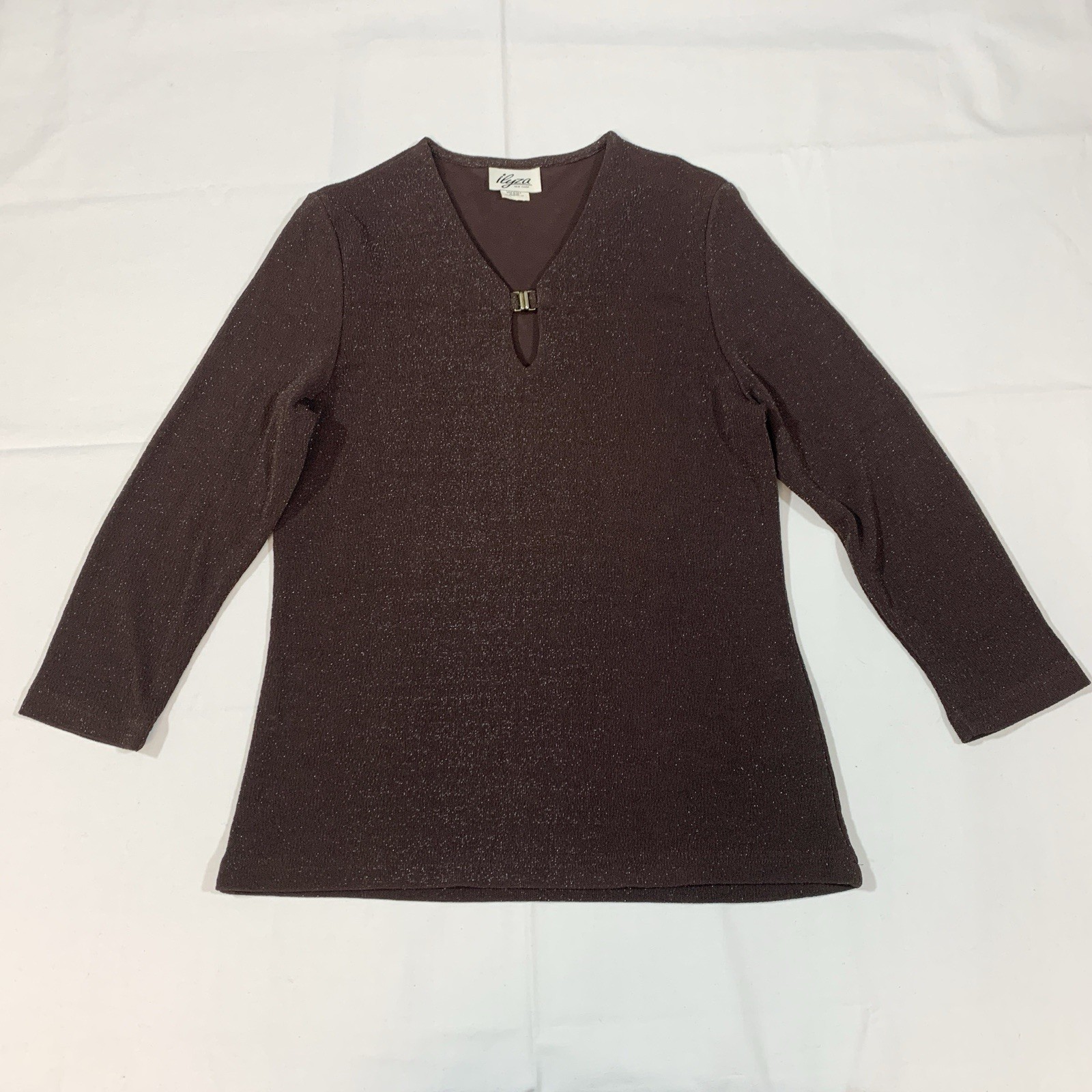Vintage Ilyza New York Sz M Sparkling Tunic V Neck Dress L/S Cocktail Whimsigoth