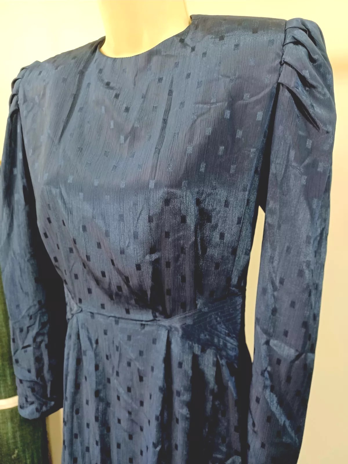 Vintage 80s Dim The Lights Petites Navy Dress Size 6