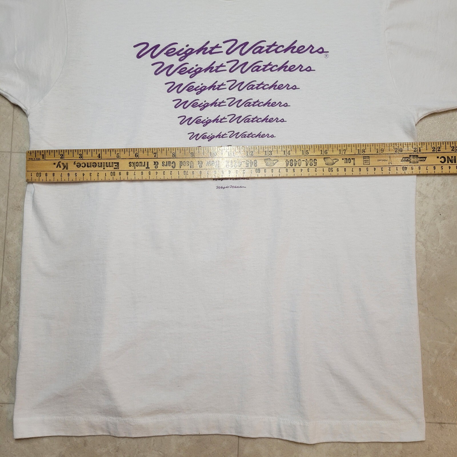 Vintage 90’s Weight Watchers T-Shirt Size XL White Purple Single Stitch Sc Stars