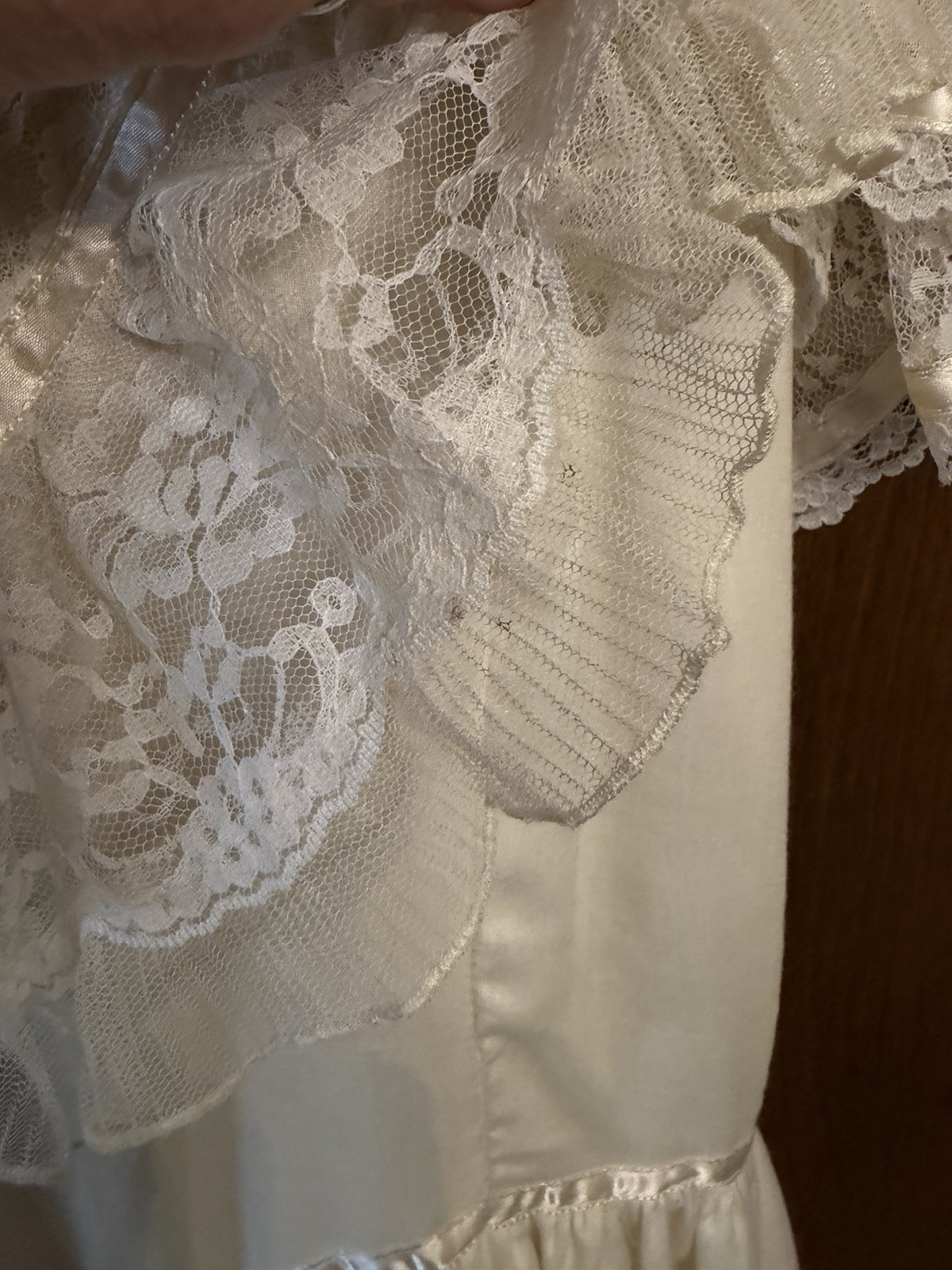 Vintage Gunne Sax by Jessica Cream Lace Maxi Dress Ruffle Prairie 1970s