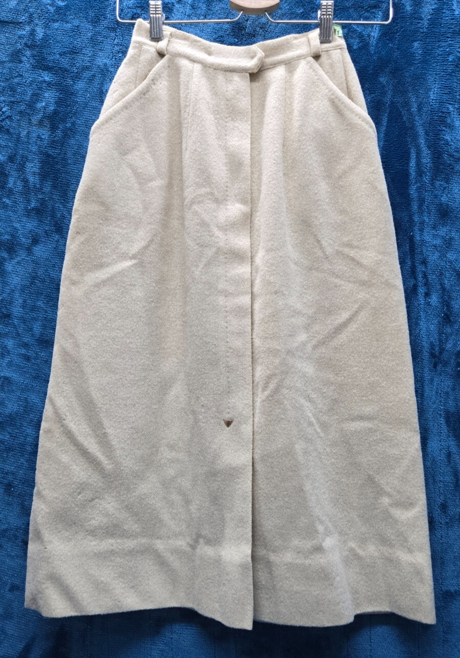 Vintage 1960s Summit of Boston IVORY XS Tweed Wool Skirt