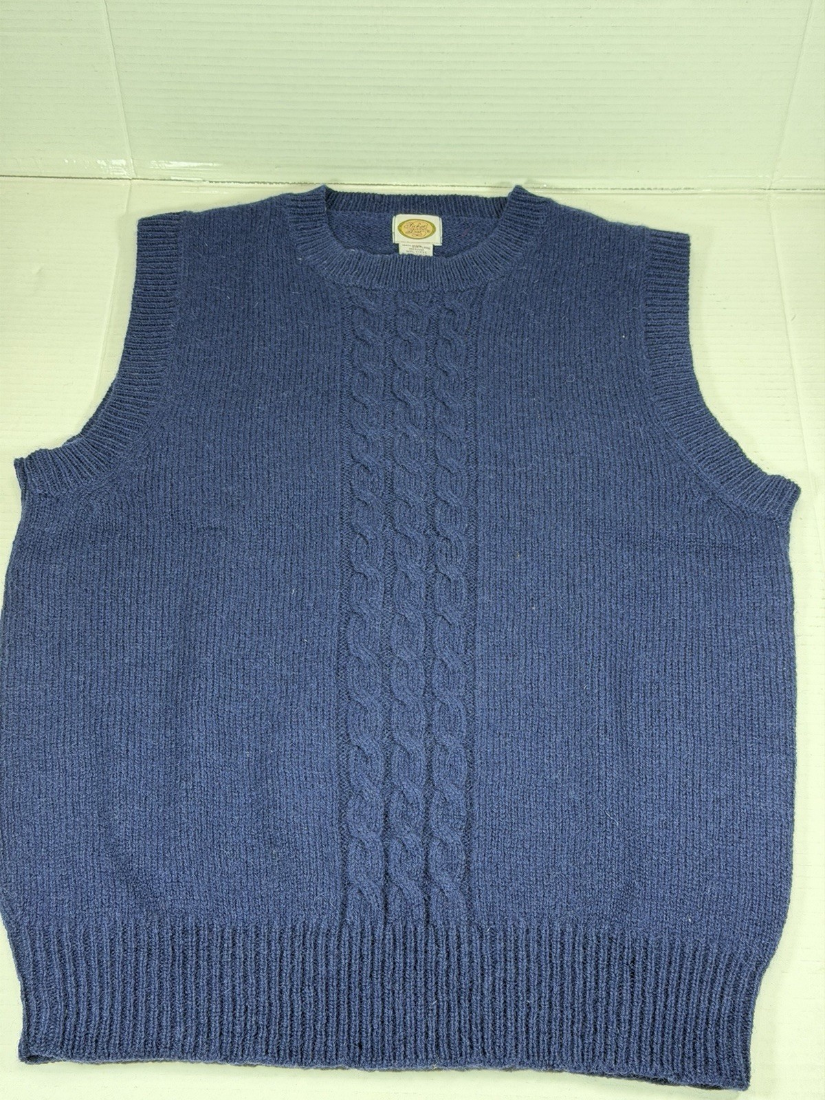 Vintage Picket and Post Sweater Vest Womens Size Medium 100% Wool Blue Made USA