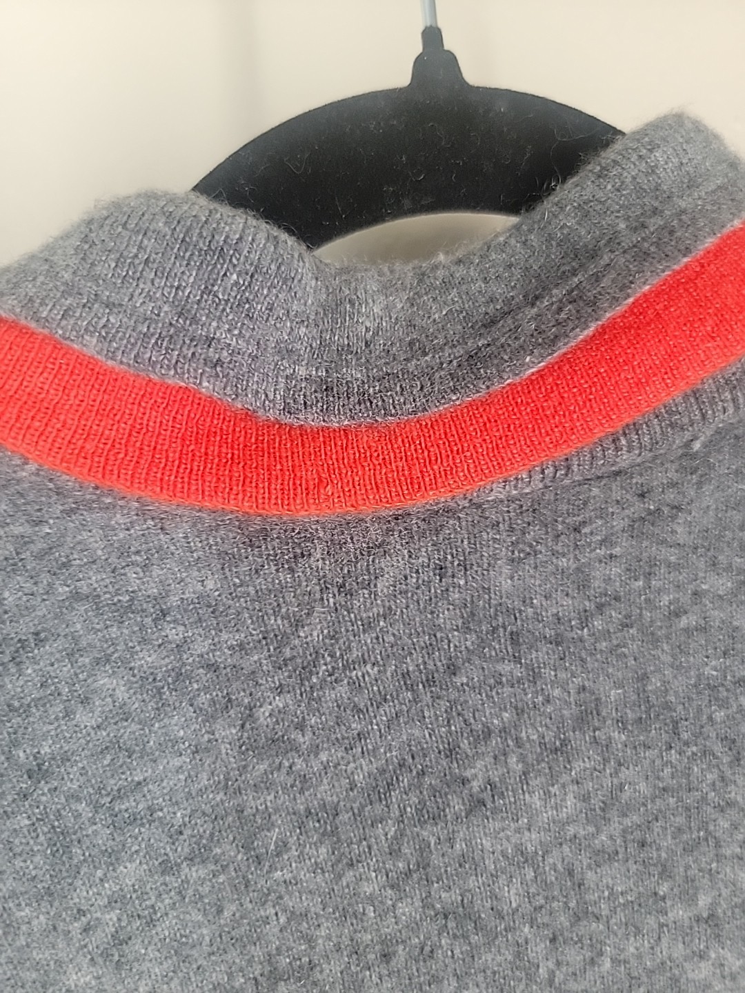 Vintage Dalton 100% Virgin Cashmere Soft Cardigan Crop Sweater Red Gray