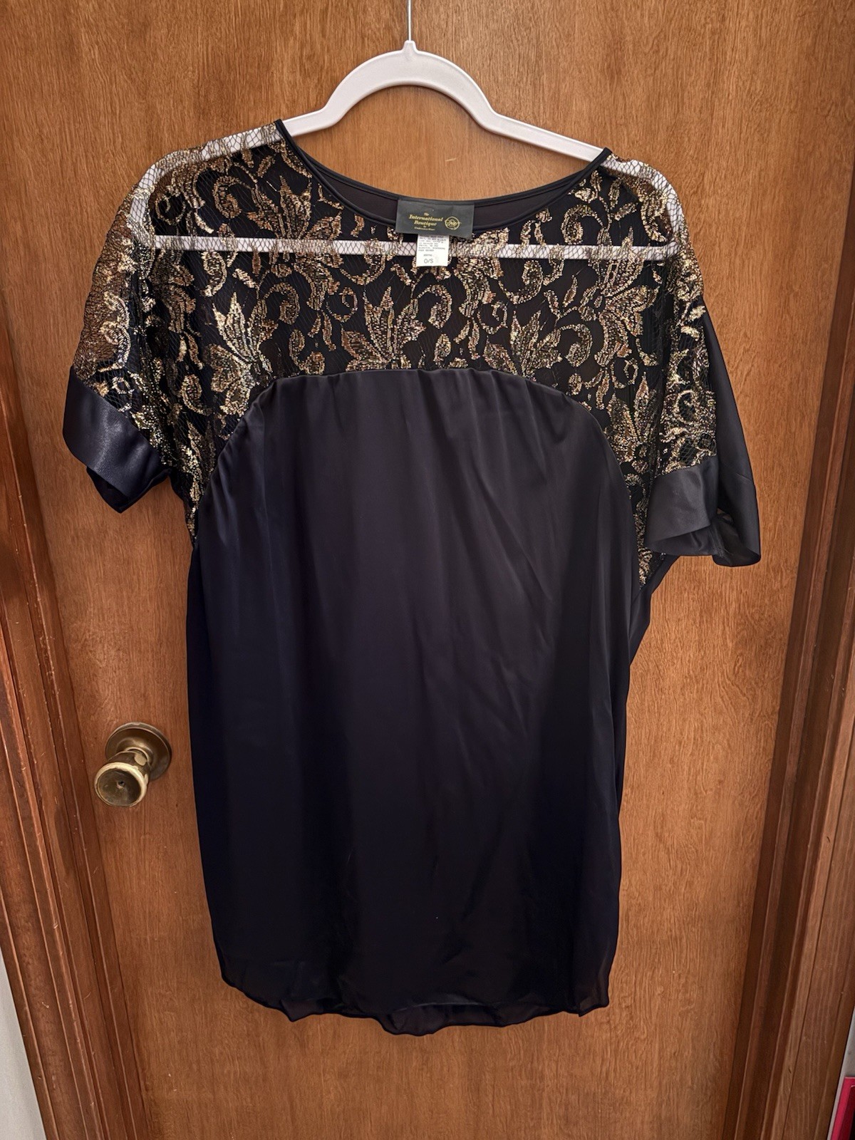 Vintage International Boutique Undercover Wear Black Sheer Lace Shirt One Size