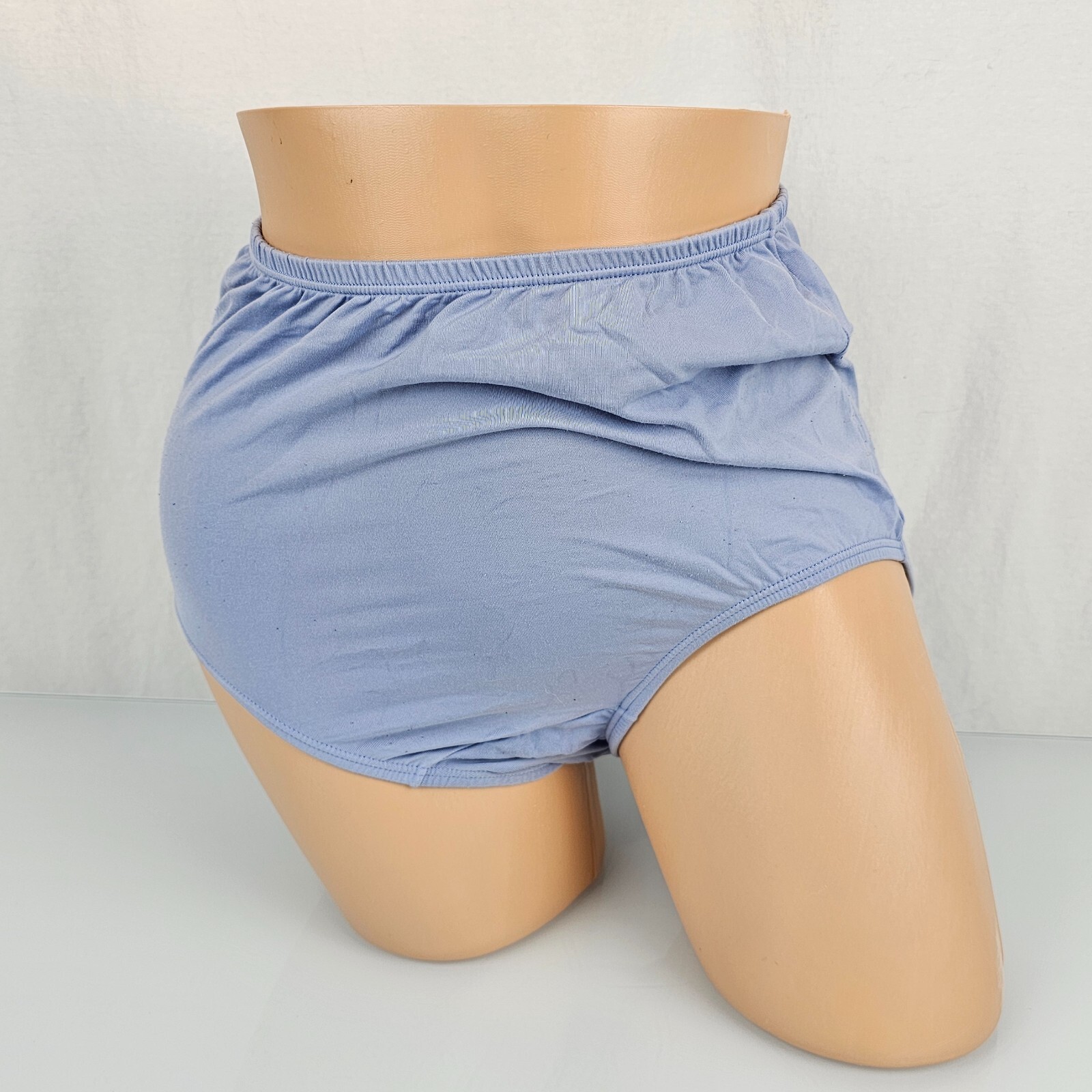 VTG Warners Without a Stitch Panties Briefs 7 L Large French Blue Nylon