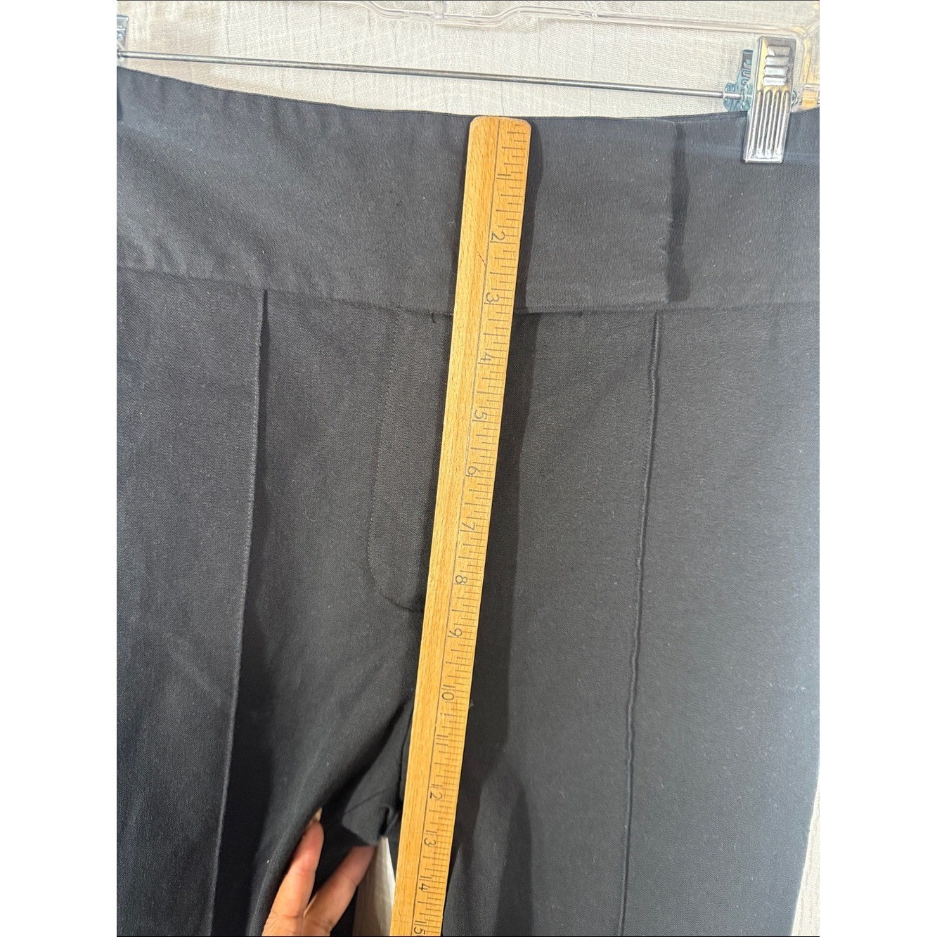 Veronica Beard | Black Tailored Jupiter Cotton-Blend Cropped Pintuck Pants Sz 8