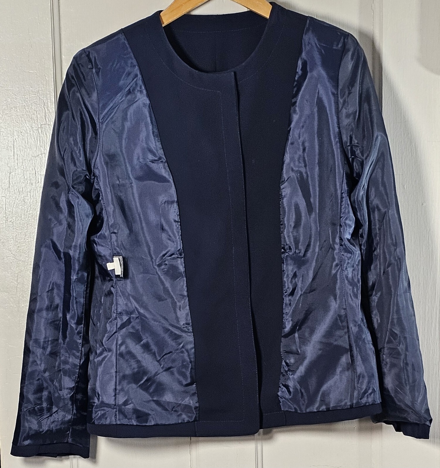 VTG Kasper 2 Piece Suit Women’s 10 Navy Blue Jacket Skirt Fancy Buttons Career