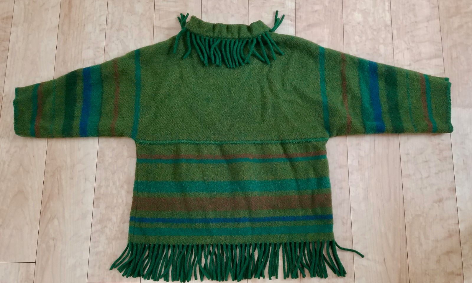 Vtg 60s-70s Lapp Lander Nordic Felted Wool Striped Sweater w/Fringe – Sz M/40