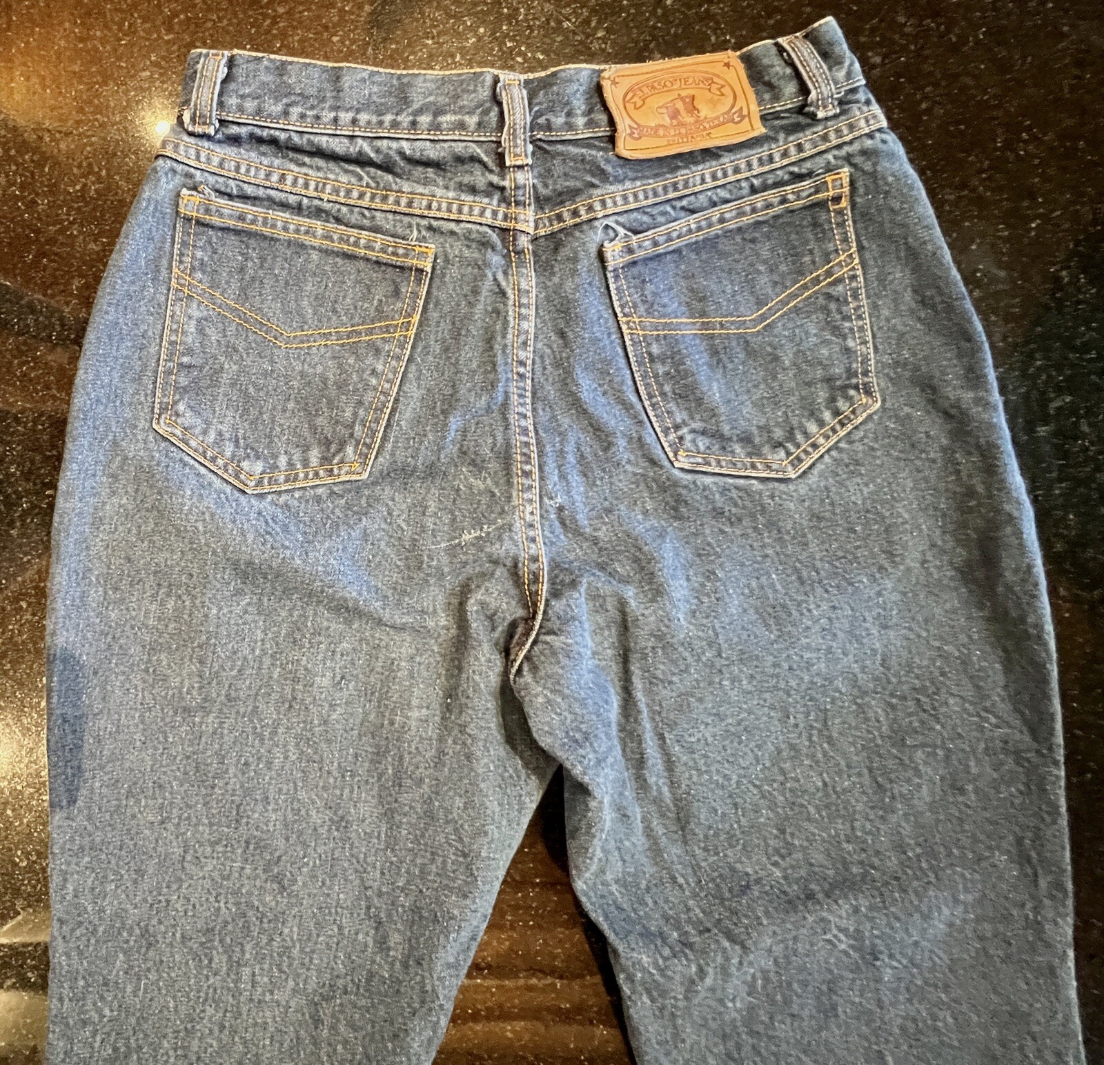 Brittania EL PASO Jeans Leather Patch USA Women Cut A439 Style 6751-2 VINTAGE 14