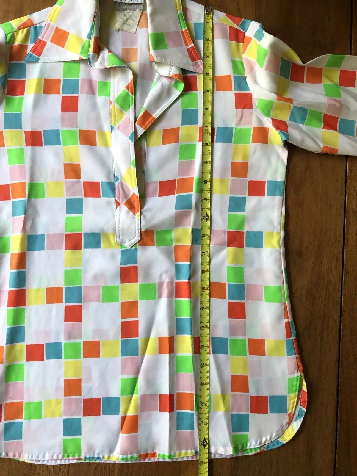 King James of California Shirt Women’s 6 Vintage Geometric Print Bonwit Teller