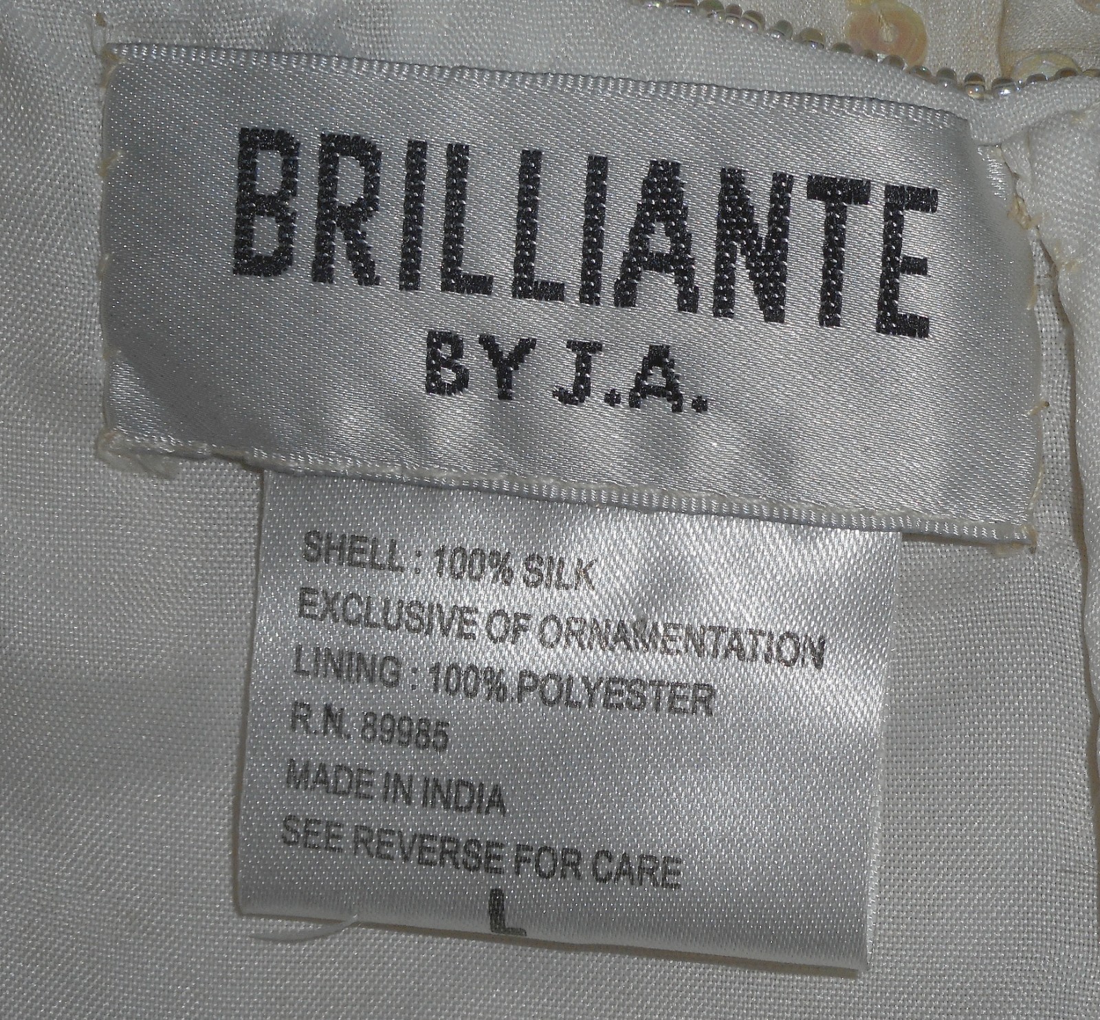 Vtg ‘80s Brilliante Winter White 100% Silk Sequined & Beaded Party Dress, L