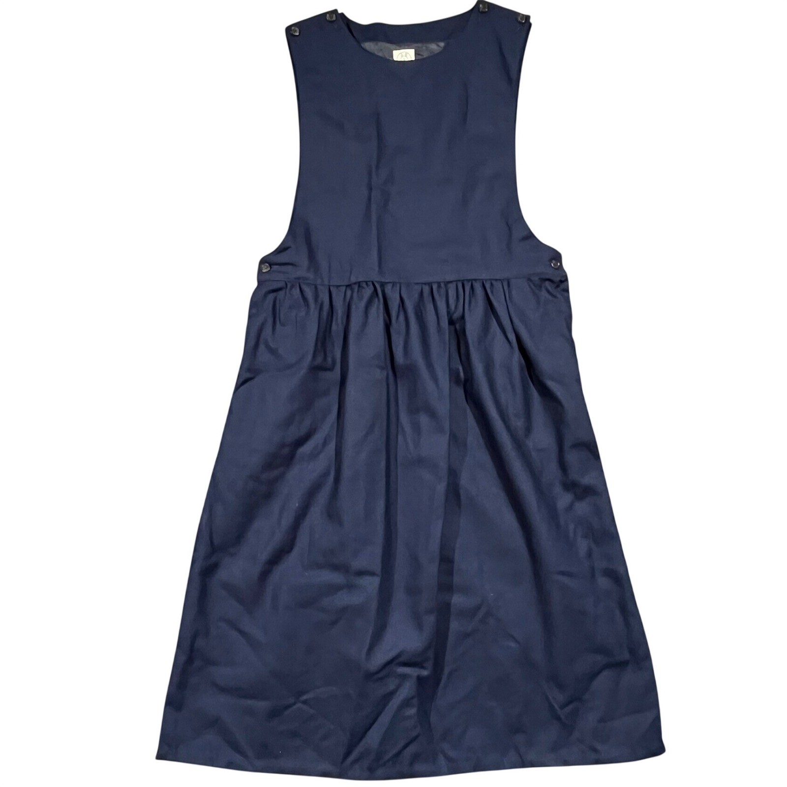 J.G. Hook Wool Jumper Dress Womens 16 Navy Blue Pinafore Vintage Dark Academia