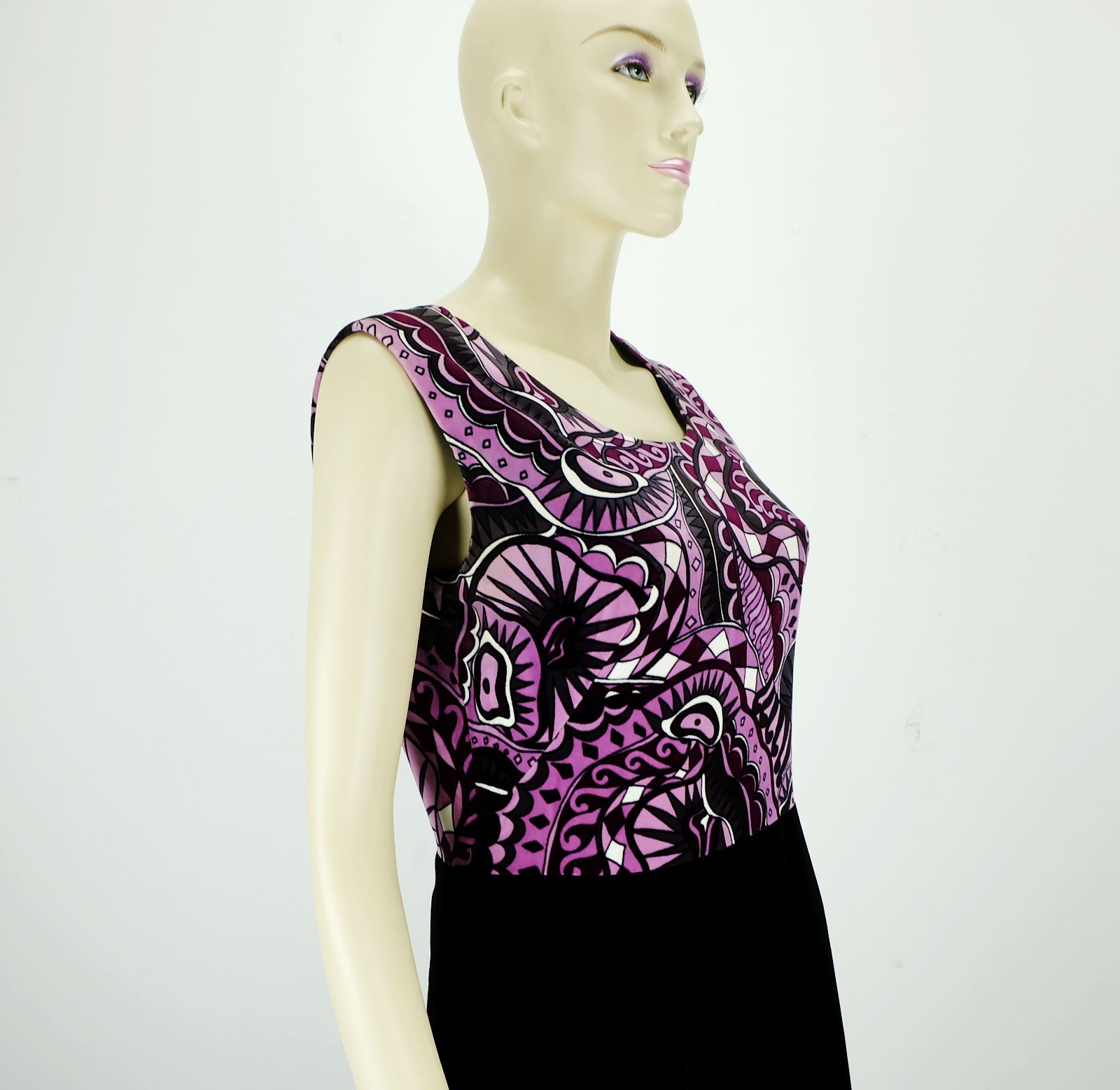 long dress velvet dress vera mont paris size 38 pop art pattern vintage 70s
