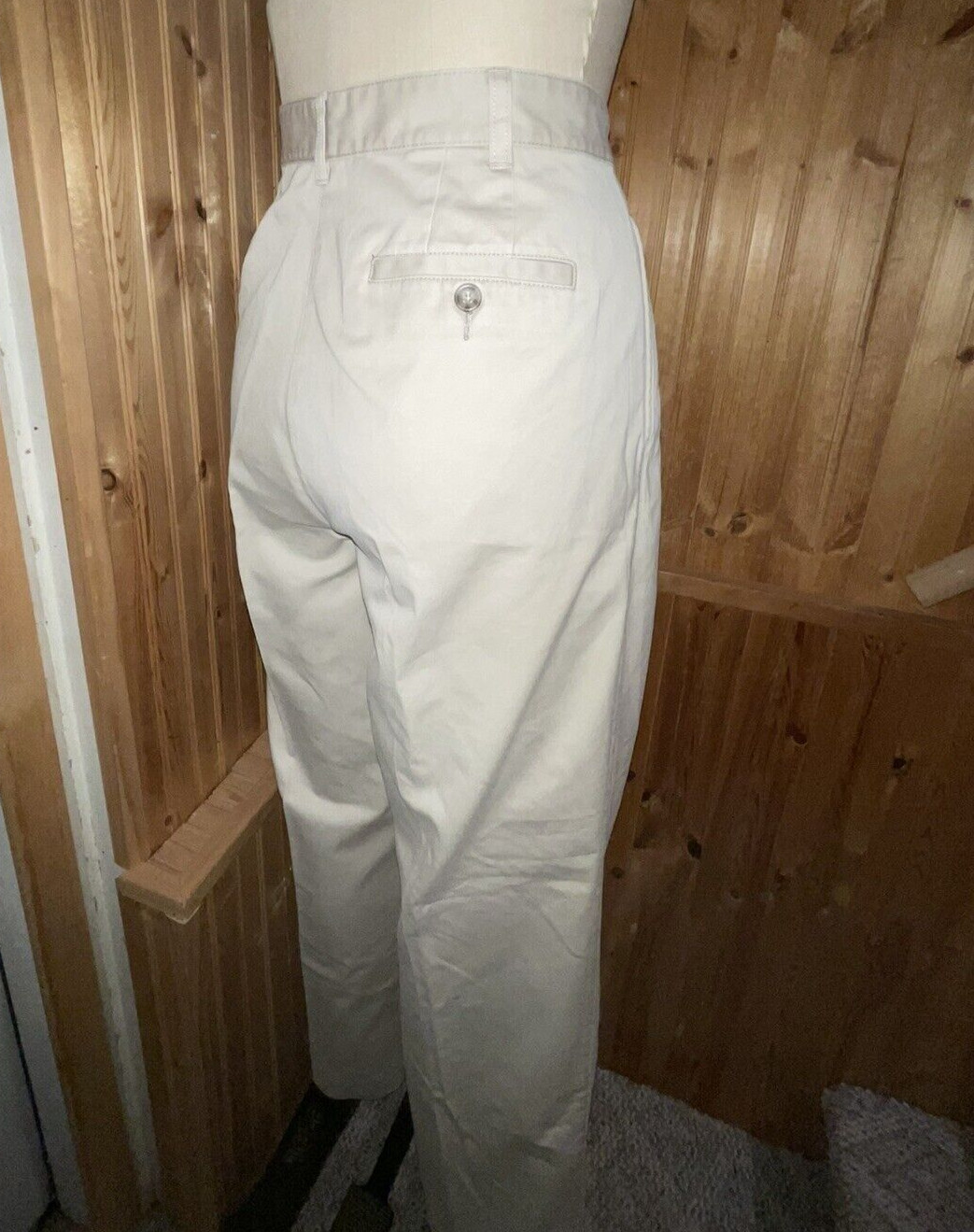 Vintage 80s LL Bean KHAKI Trouser Pants 34” HIGH RISE Waist 3 Pocket 16
