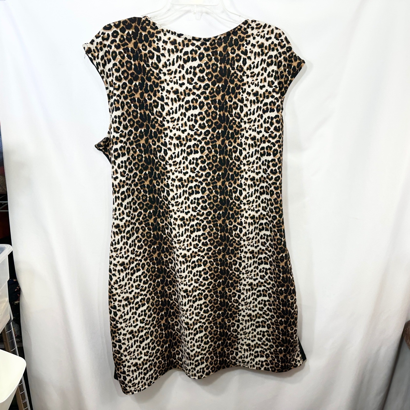 Vamp Plus Size 3X Sheath Dress Leopard Print Ruched Surplice VTG Y2K Sexy 631