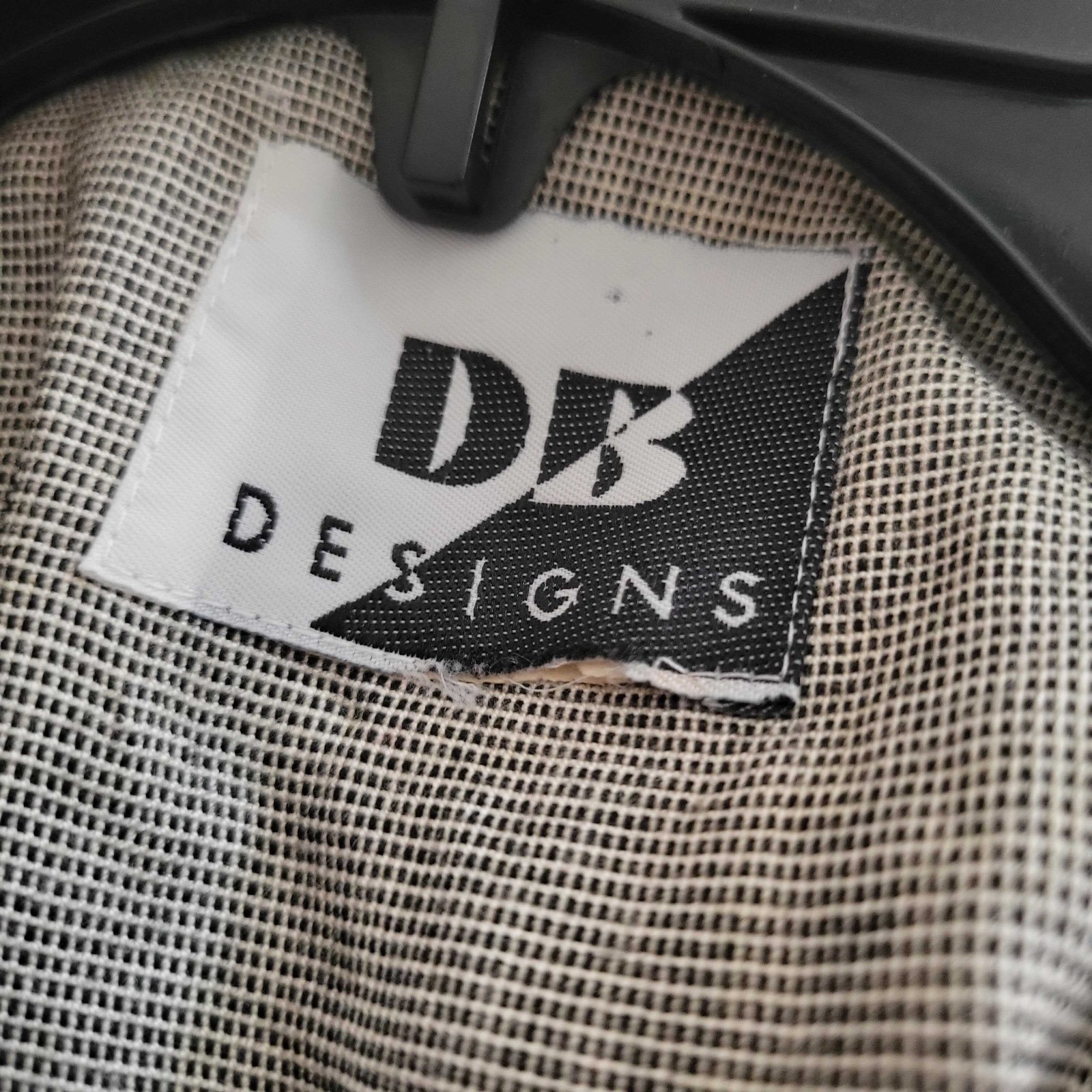 Vintage 80s DB Designs Grey Button Front Power Suit Sheath Dress Shoulder Pads S