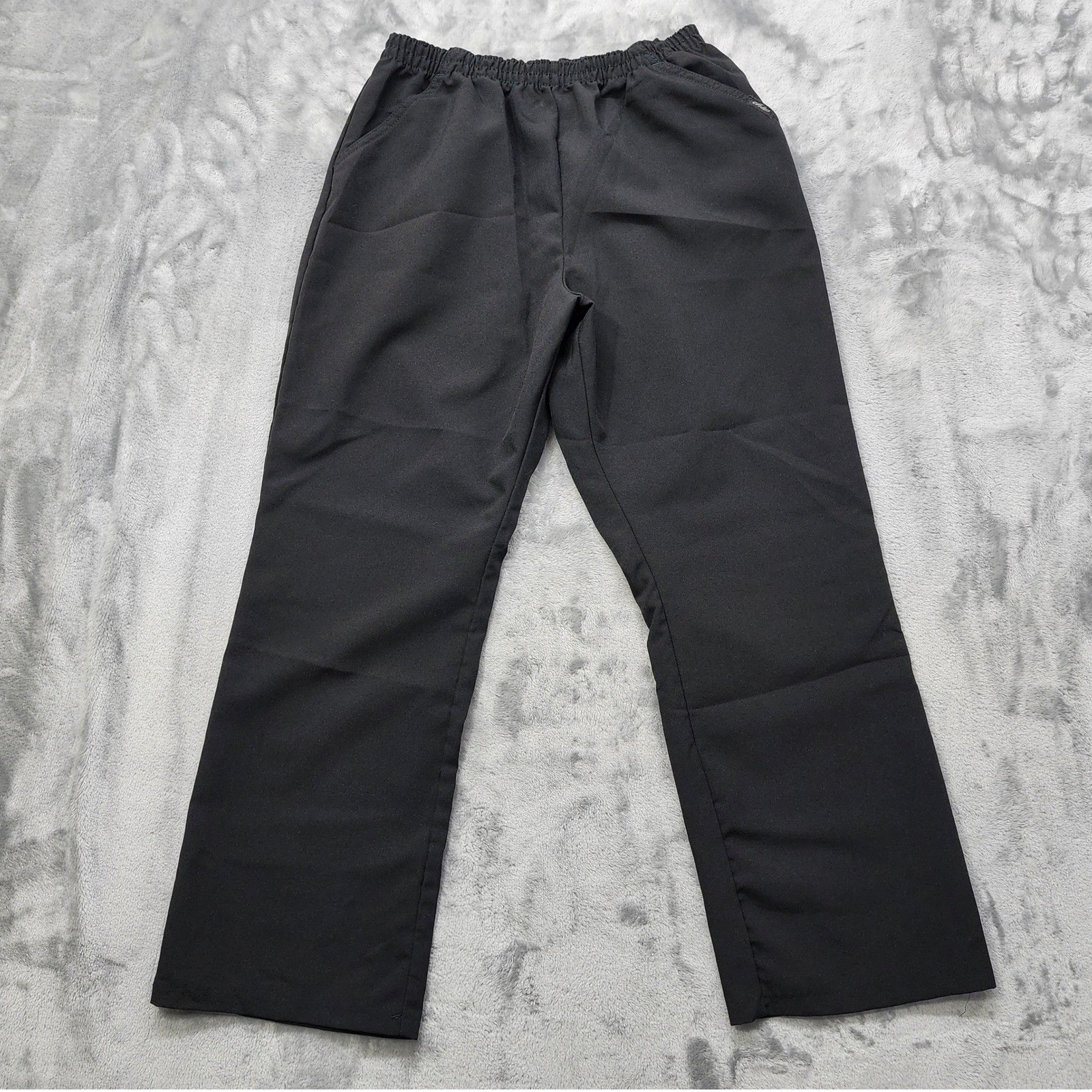 Vintage Chic Pants Womens 16 PETITE Black Pull On Elastic Waist Straight Casual