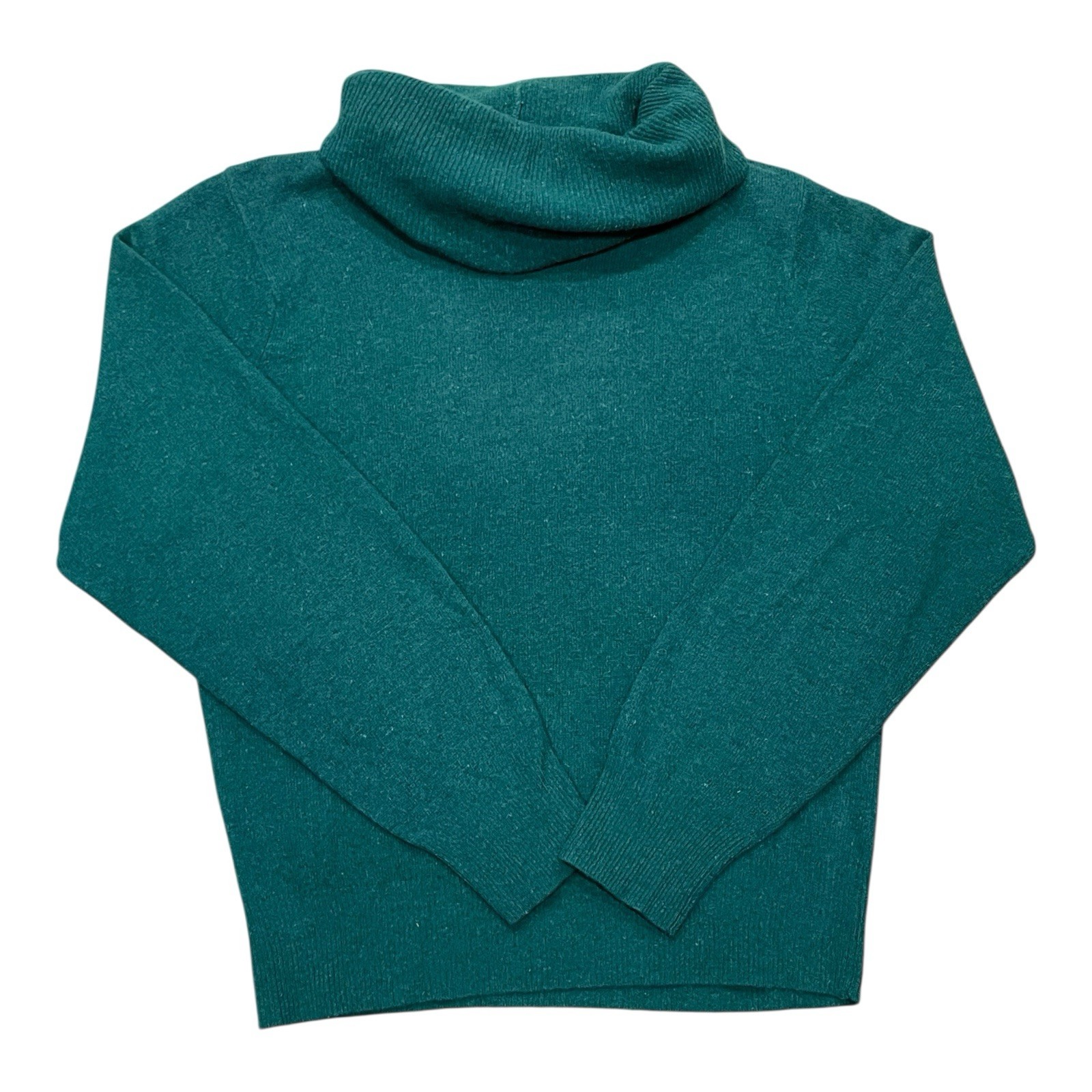 Vintage Evan Picone Women’s M Lambswool Angora Rabit Sweater Turtleneck Green