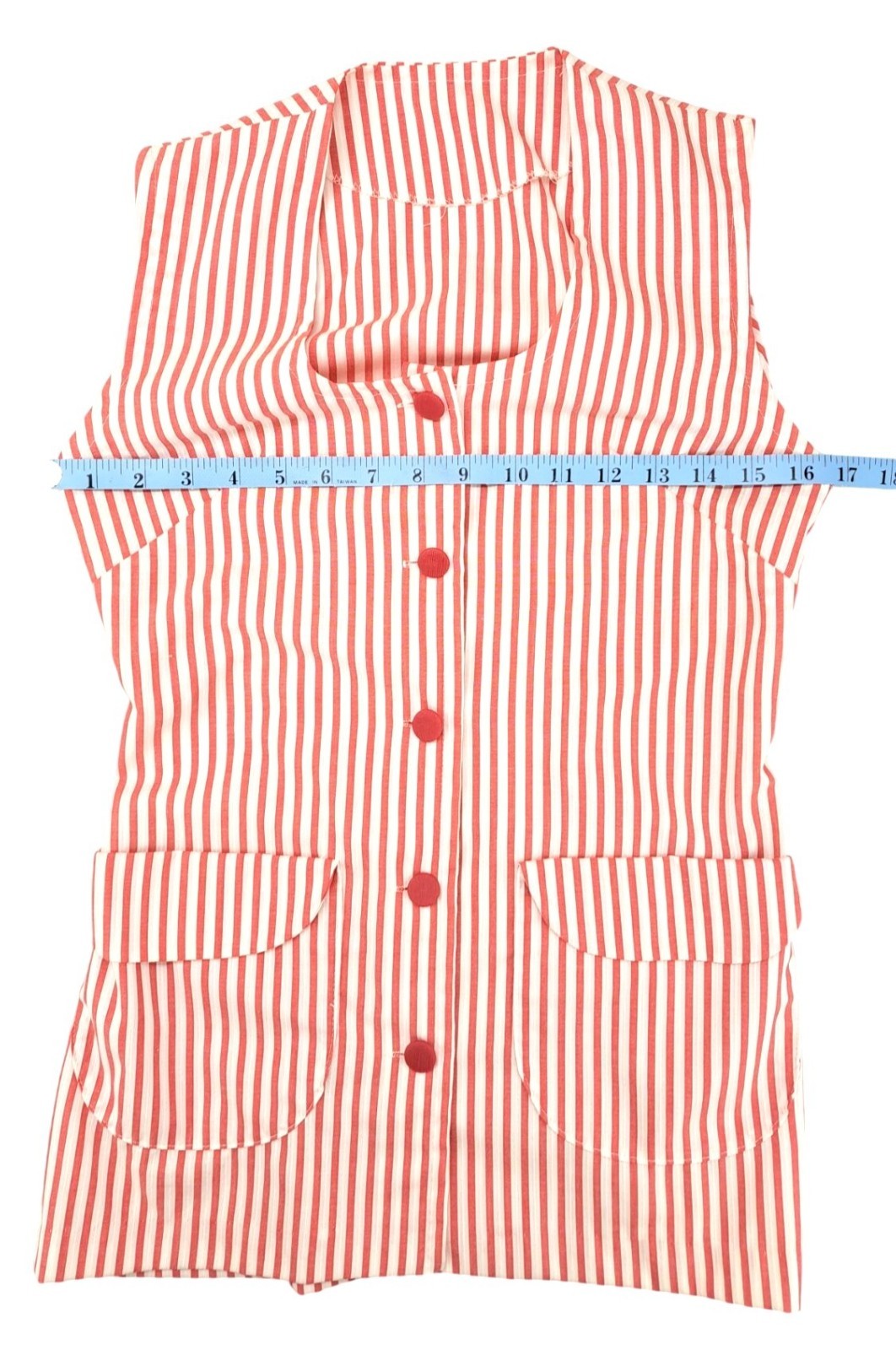 Vintage Candy Striper Uniform 1970s Red White Top Pants Hat 3 Piece Set Imperial