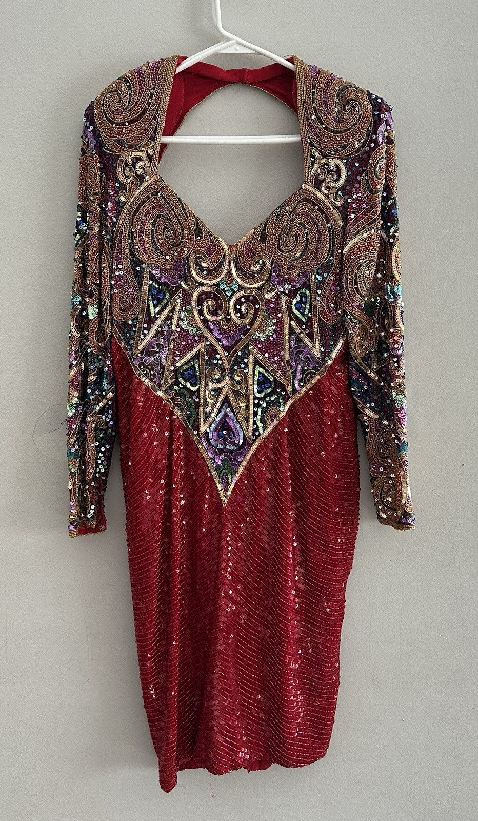 Rare Vintage 80’s Naeem Khan Riazee Nights Beaded Sequin Cocktail Dress Size 12