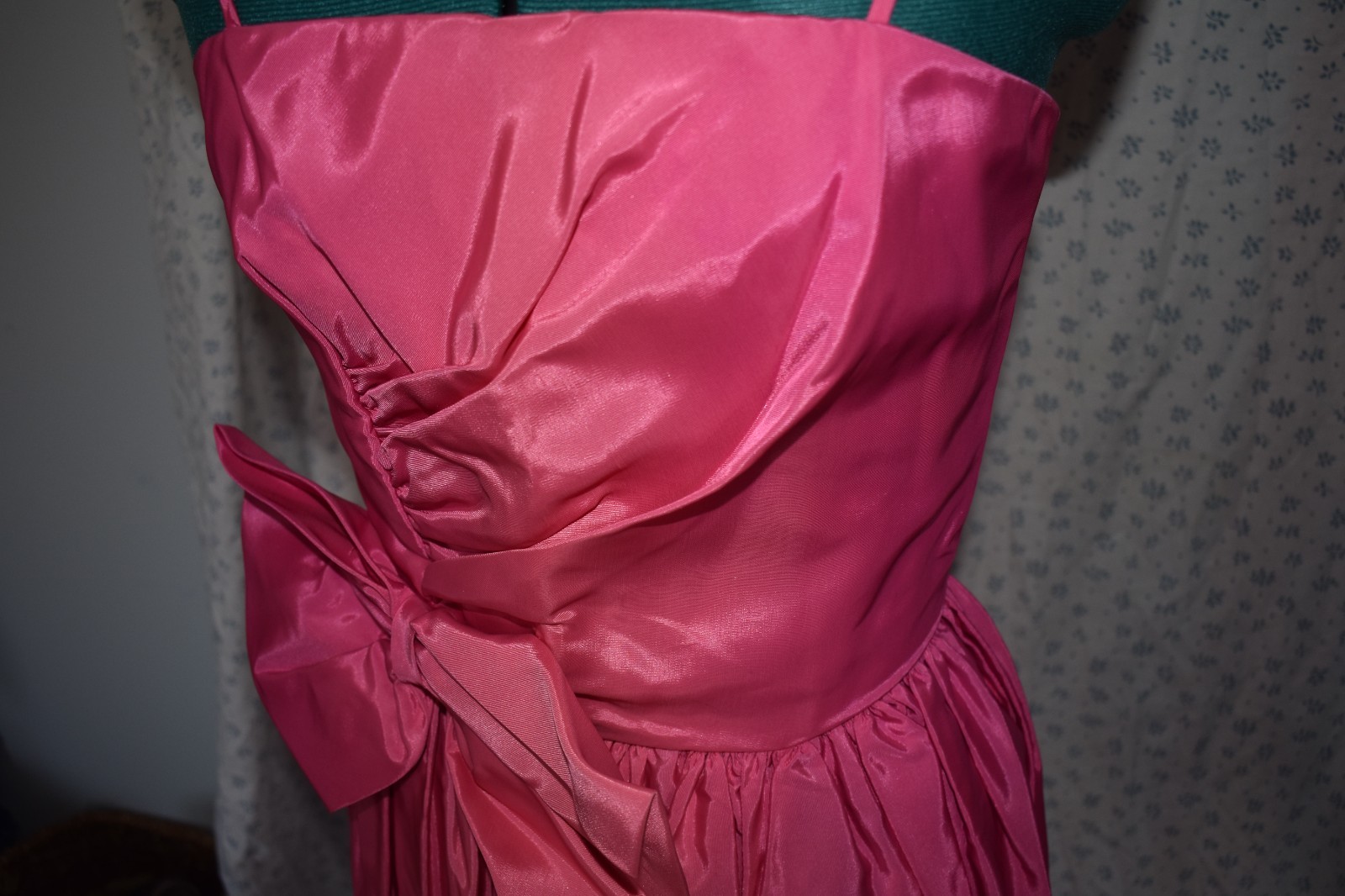 JCPenny Vintage Juniors 9 Hot Pink Long Prom Party Dress Taffeta Floor Length