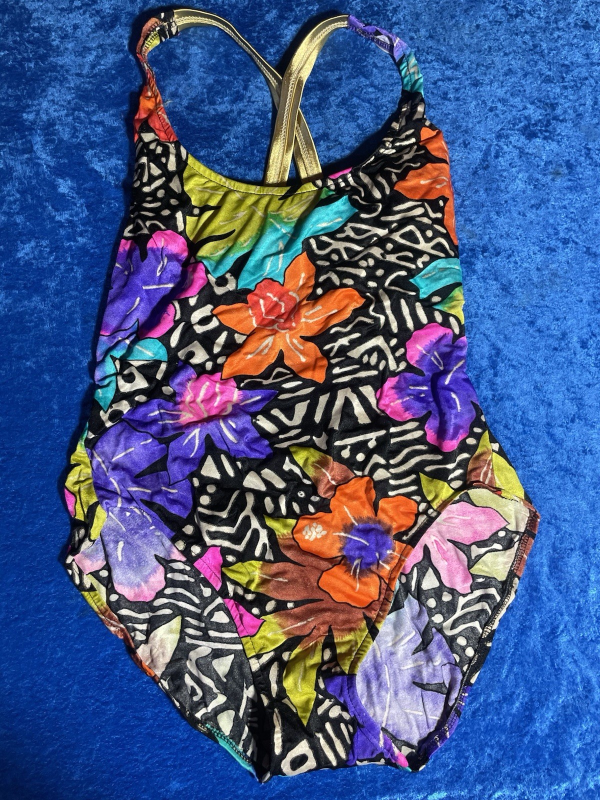 Vintage Sergio Valente Swimsuit 90s Floral Abstract 9/10