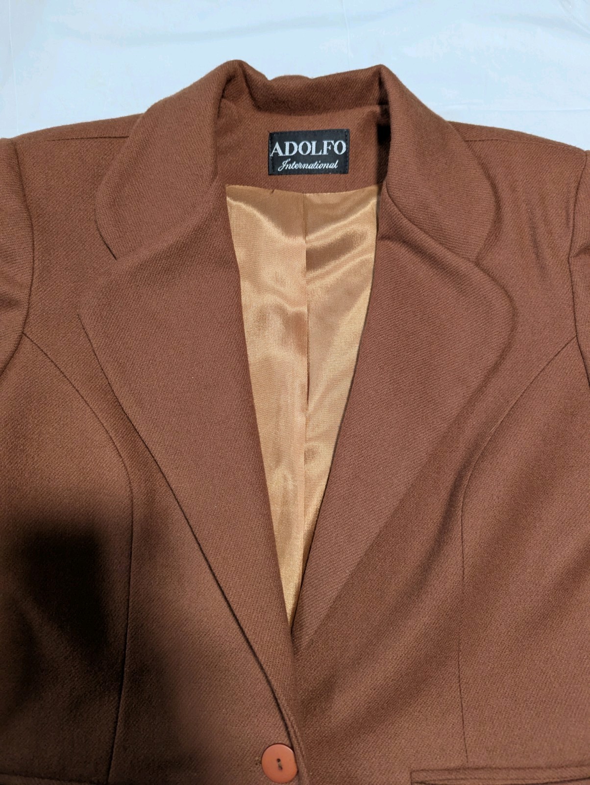 VTG NWT 70s/80s Adolfo International Women’s Brown 100% Wool Blazer Size 12