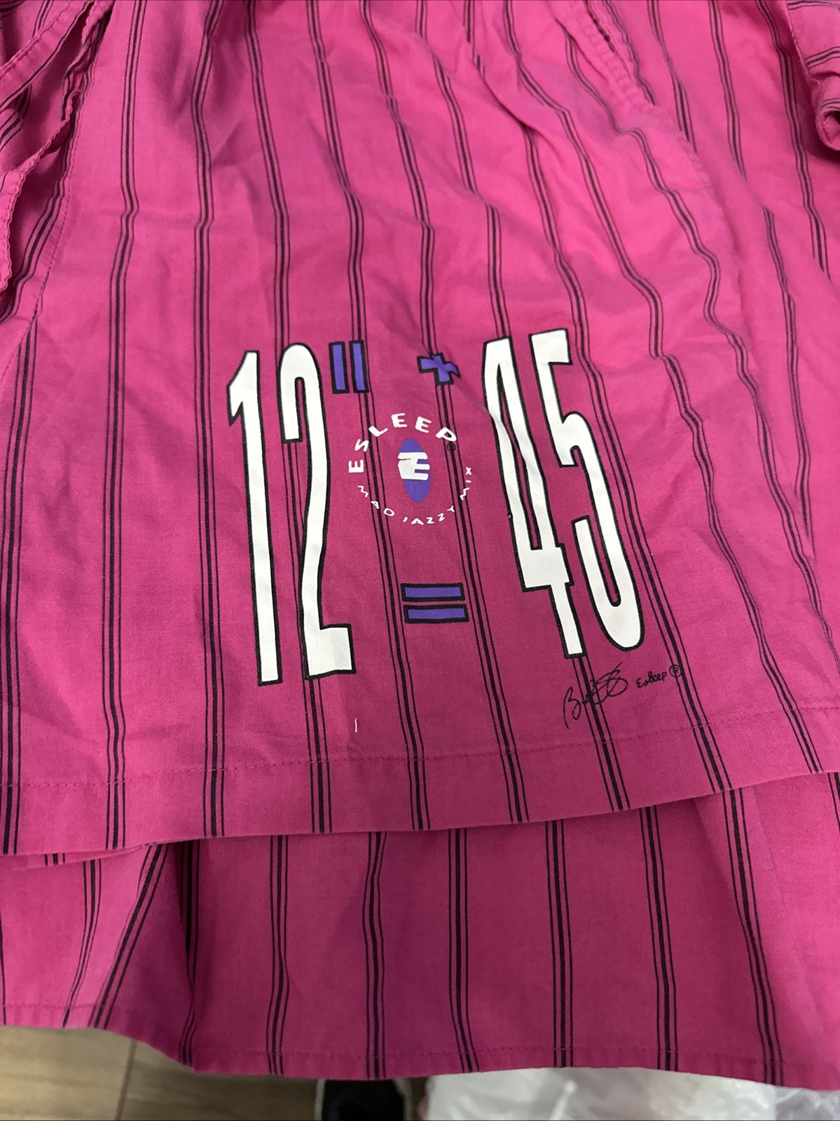 ESLEEP Boxer Pajamas VINTAGE 90s Baseball 12” = +45 Great Condition Large Pink