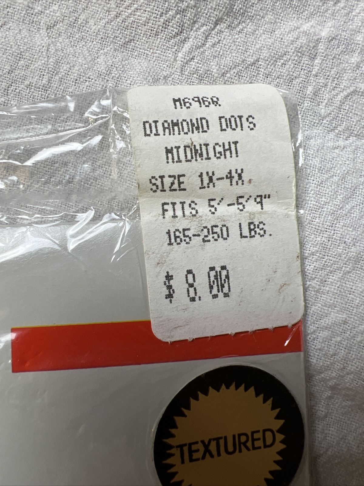 Fashion pantyhose Textured-Diamond Dots Queen Size Vintage Sealed USA Fun Style